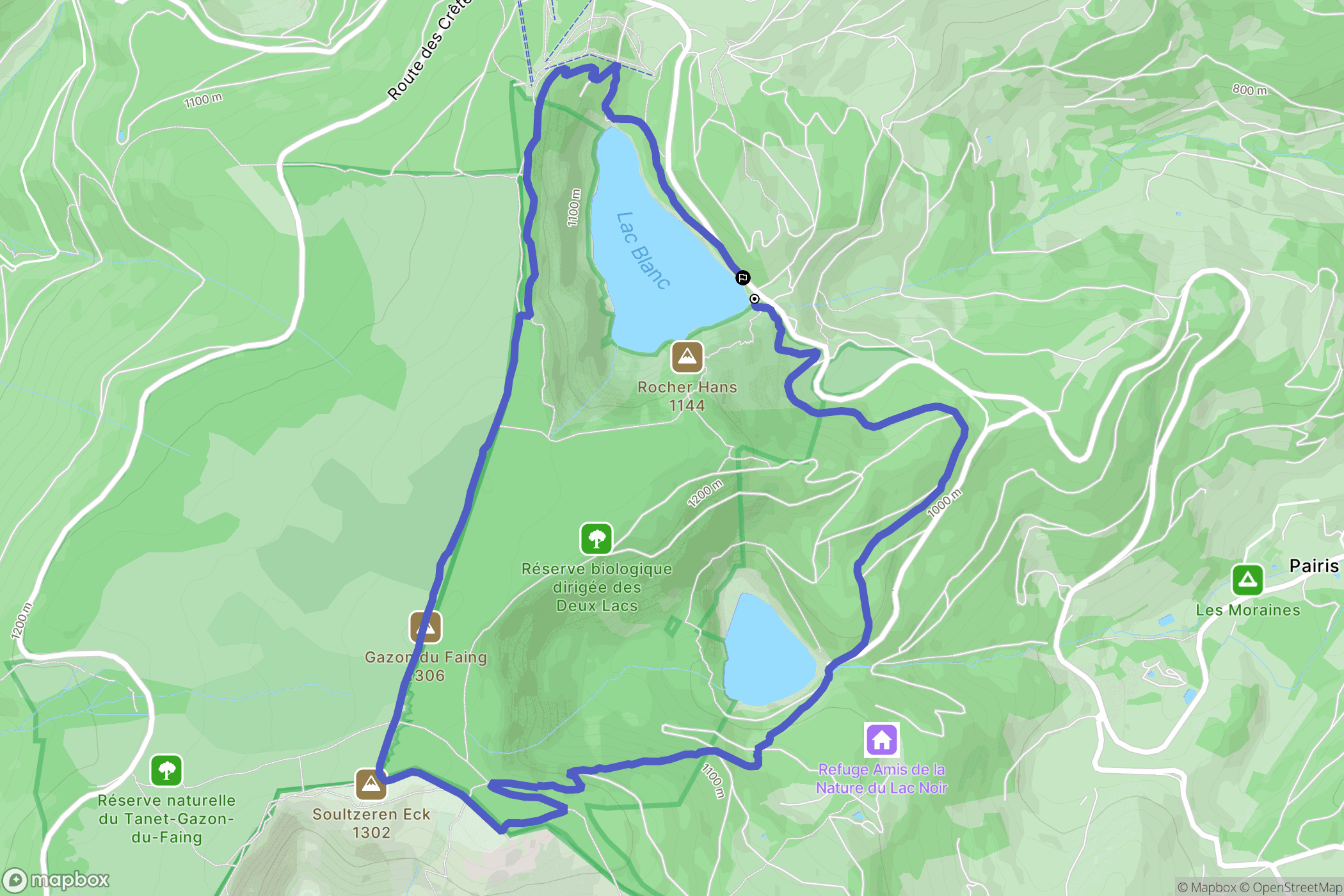 Orbey : carte du parcours de randonnée - France