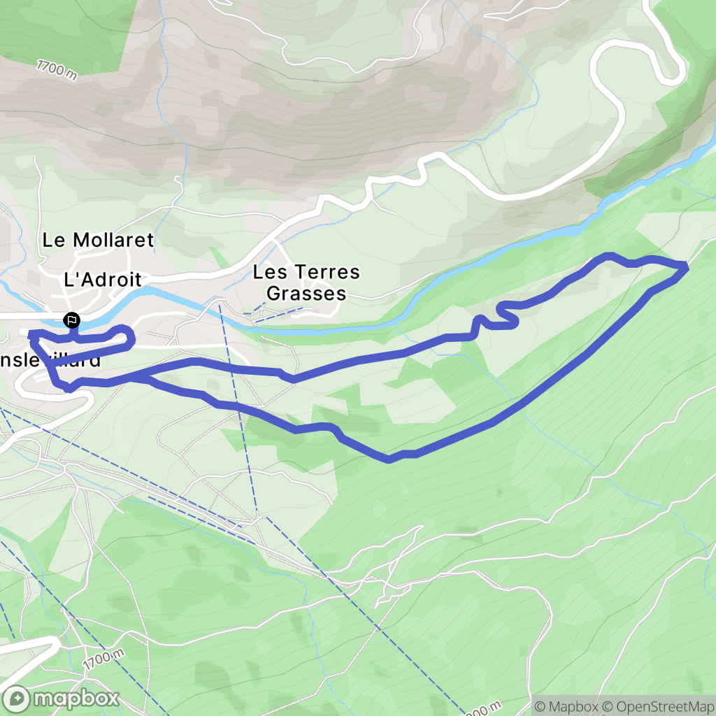 Lanslevillard : carte du parcours de randonnée - France