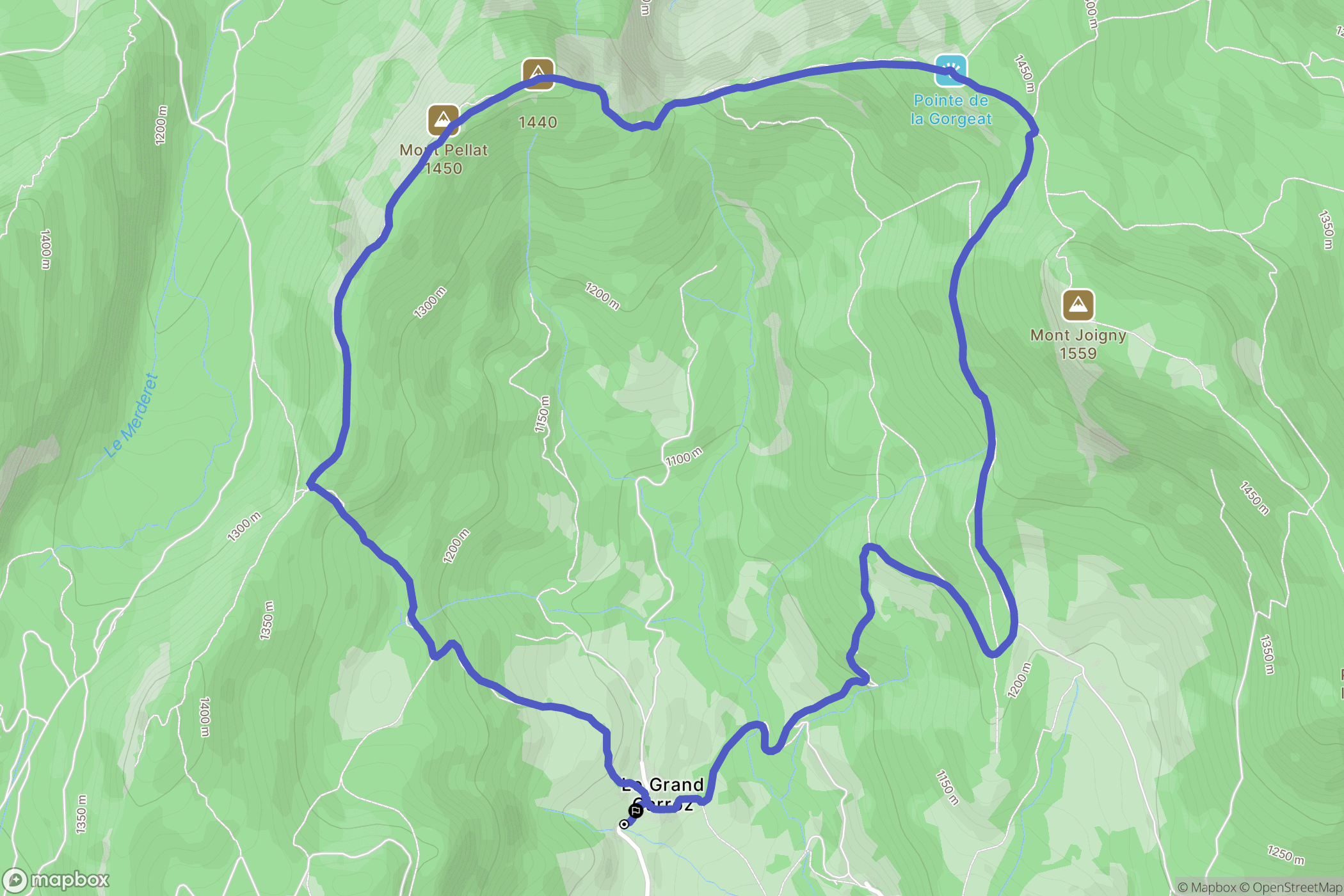 Le Grand Carroz : carte du parcours de randonnée - France