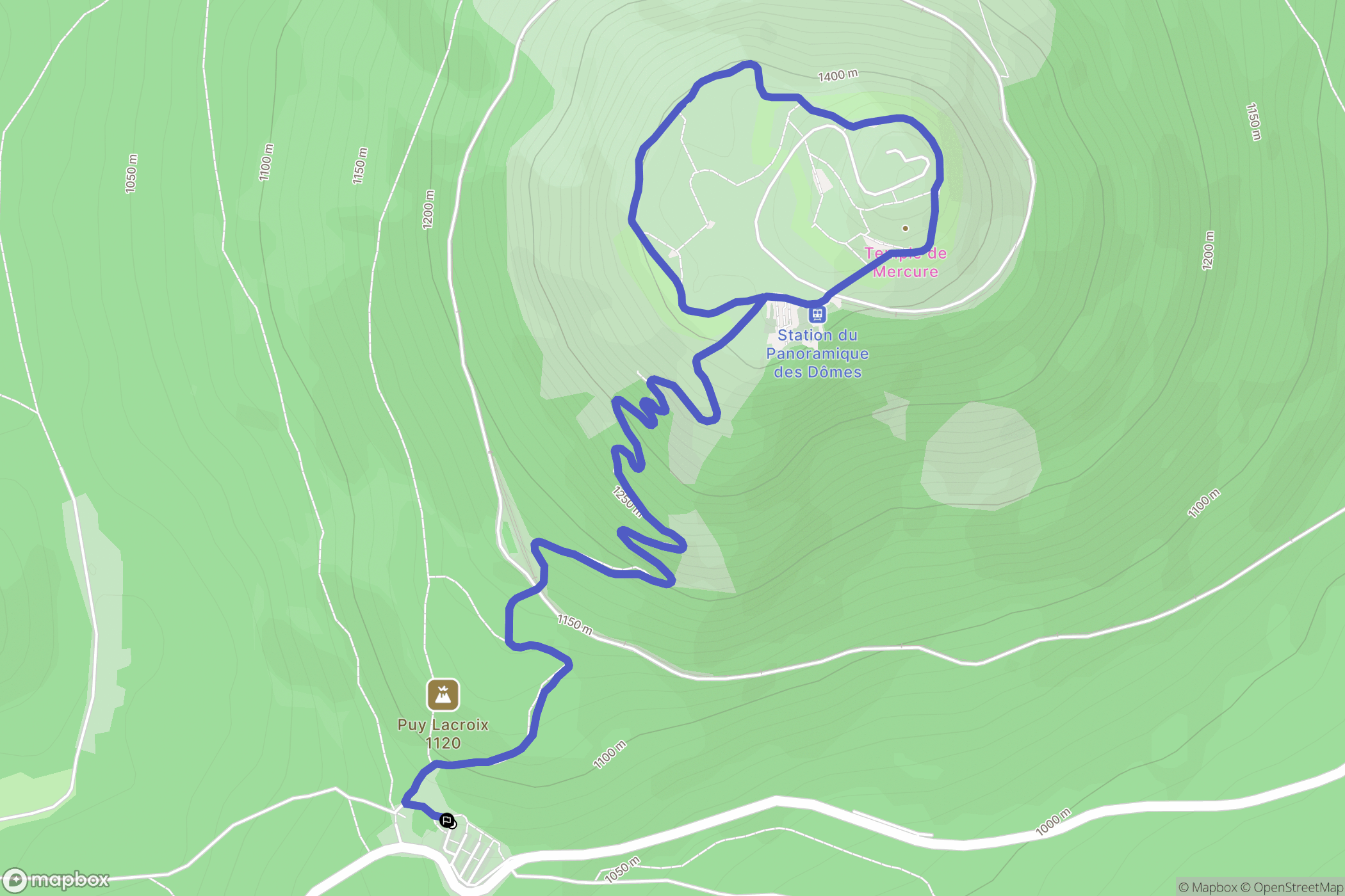 Orcines : carte du parcours de randonnée - France