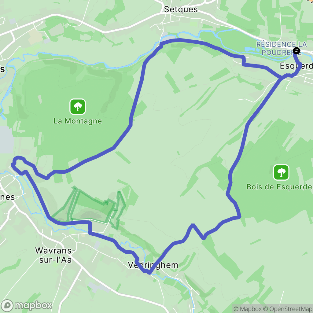 Esquerdes : carte du parcours de randonnée - France