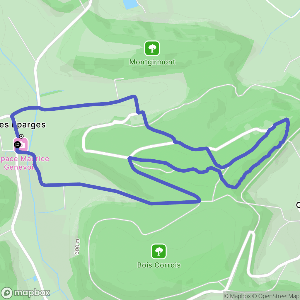 Les Éparges : carte du parcours de randonnée - France