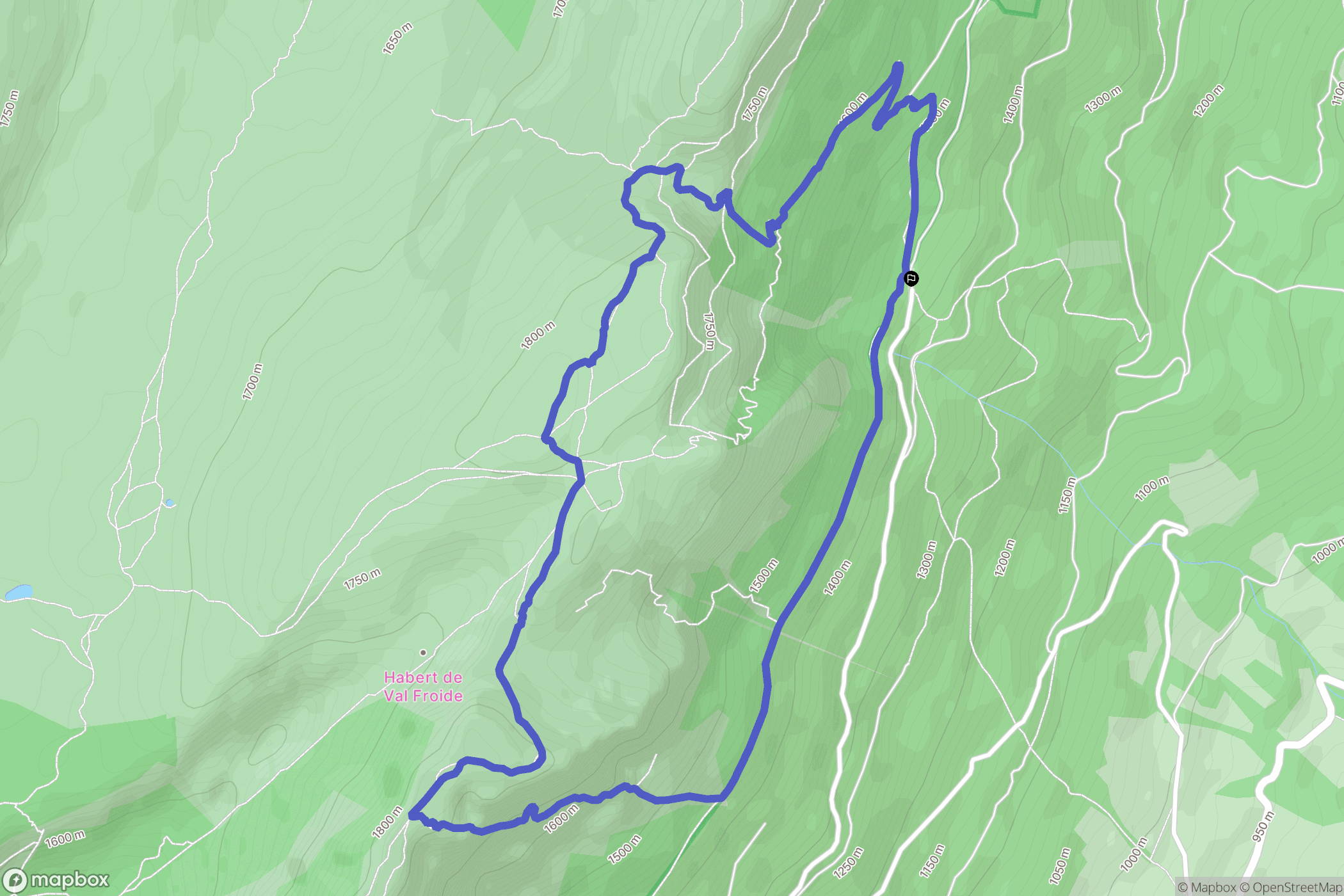 Pontcharra : carte du parcours de randonnée - France