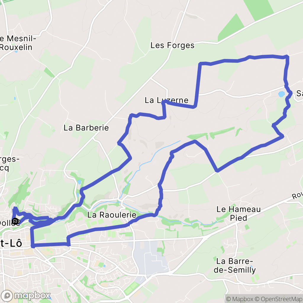 Saint-Lô : carte du parcours de randonnée - France