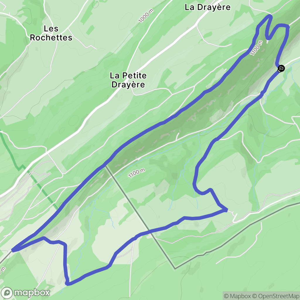 Les Gras : carte du parcours de randonnée - France