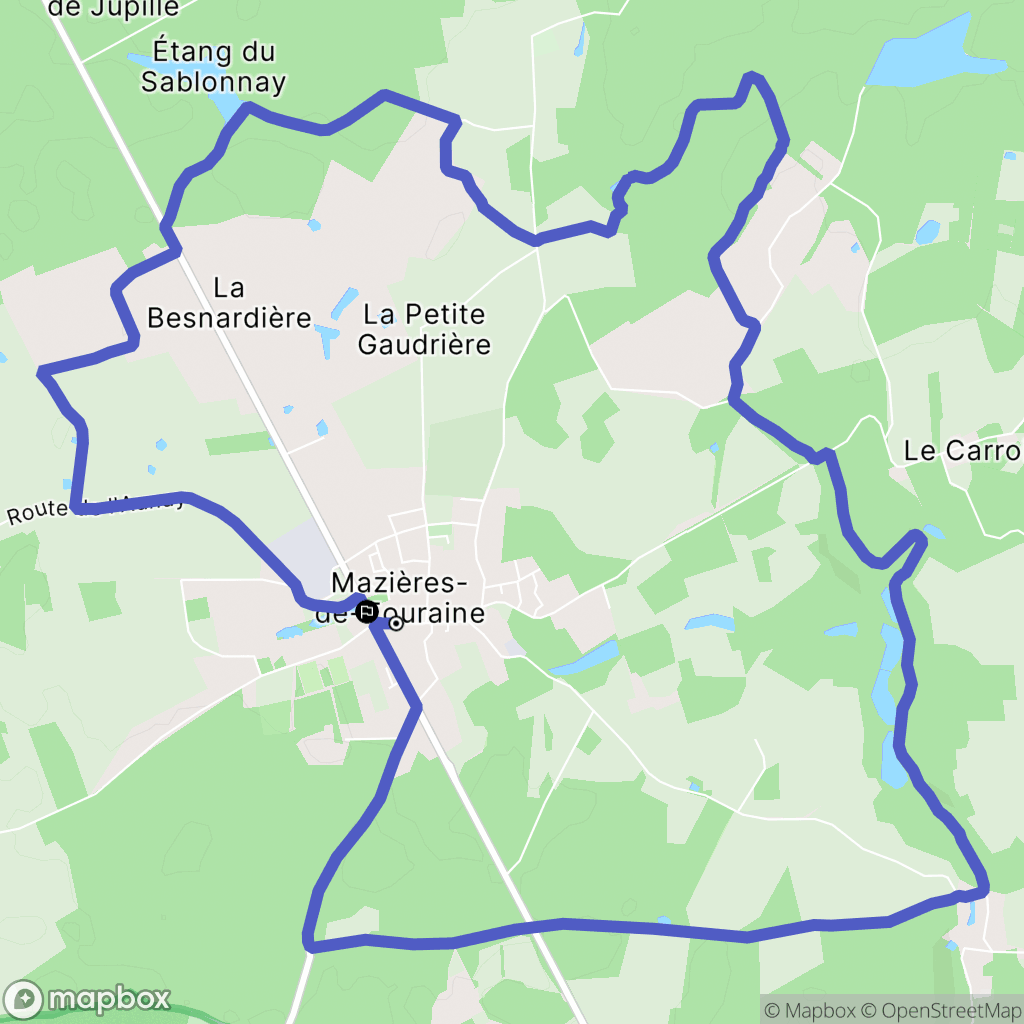 Mazières-de-Touraine : carte du parcours de randonnée - France