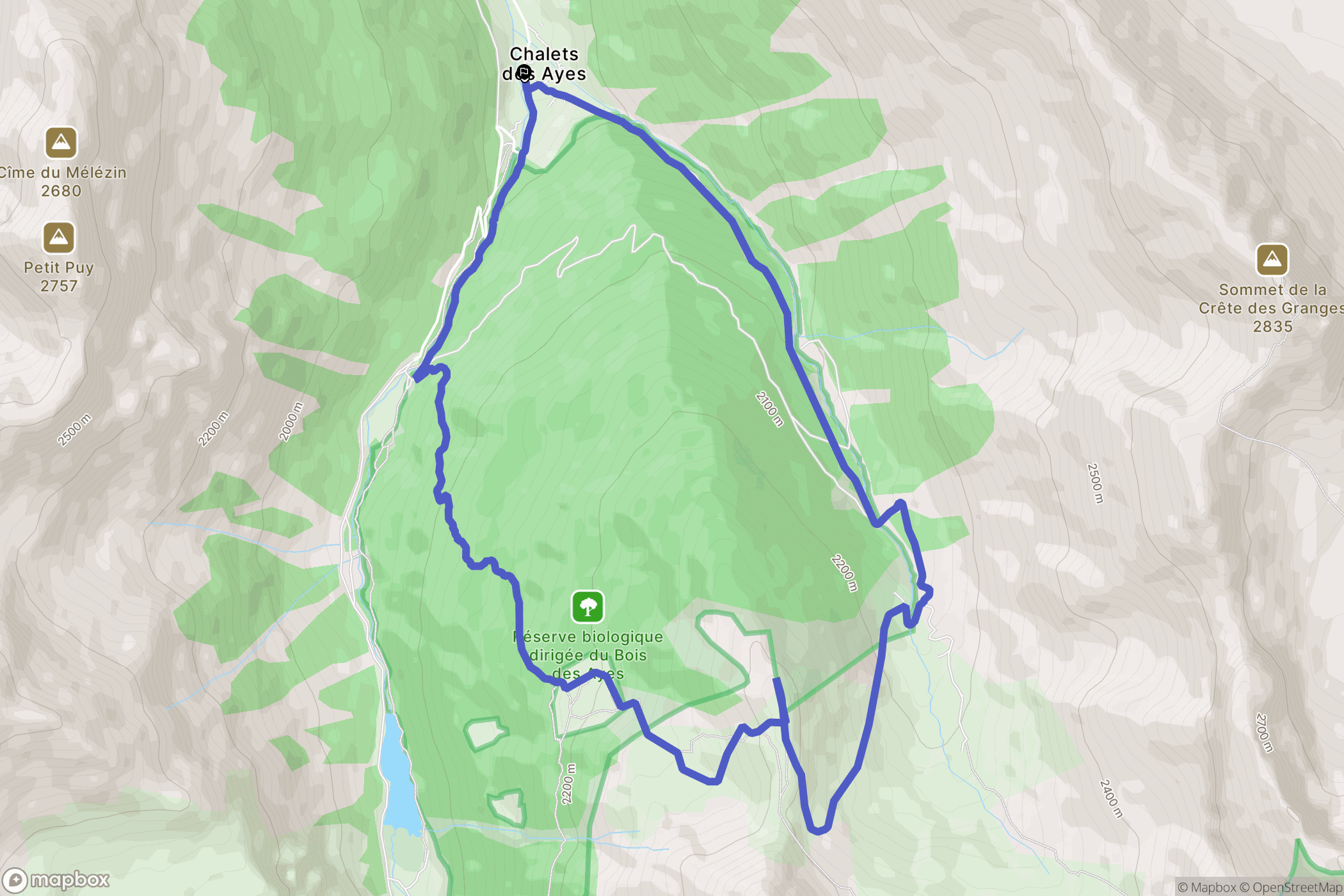 Villar-Saint-Pancrace : carte du parcours de randonnée - France