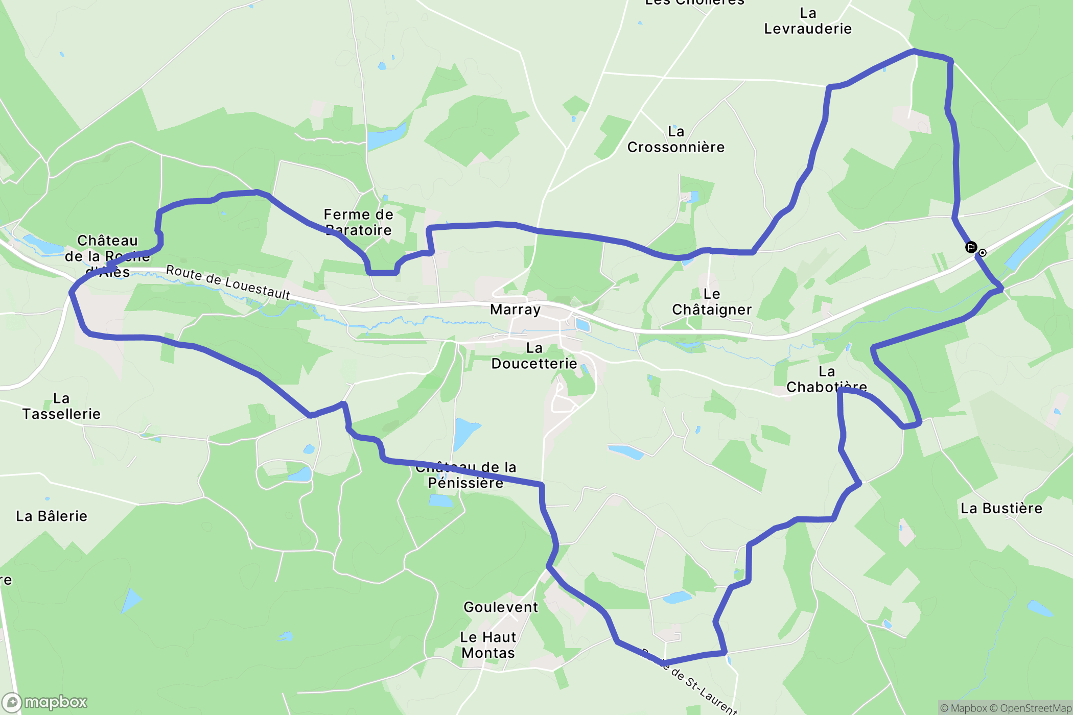 Marray : carte du parcours de randonnée - France
