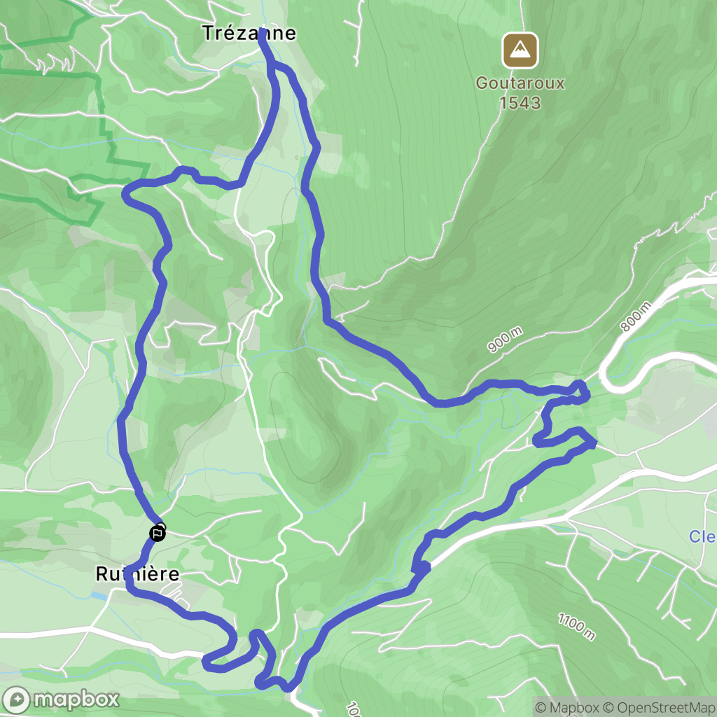Saint-Martin-de-Clelles : carte du parcours de randonnée - France