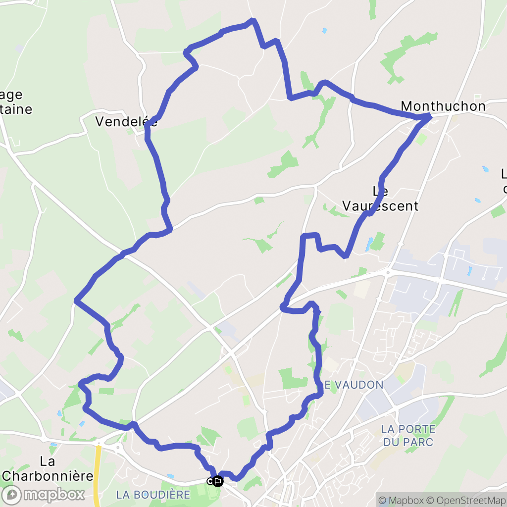 Coutances : carte du parcours de randonnée - France