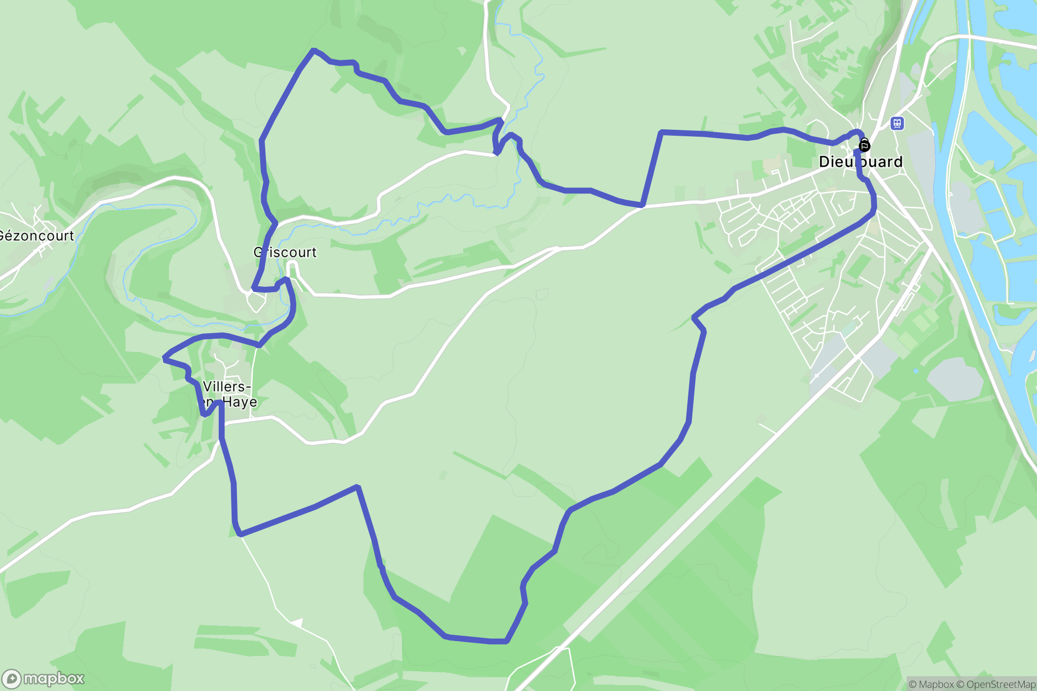 Dieulouard : carte du parcours de randonnée - France