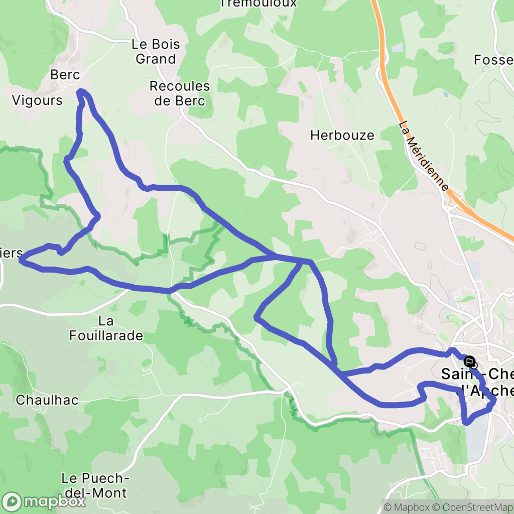 Saint-Chély-d'Apcher : carte du parcours de randonnée - France