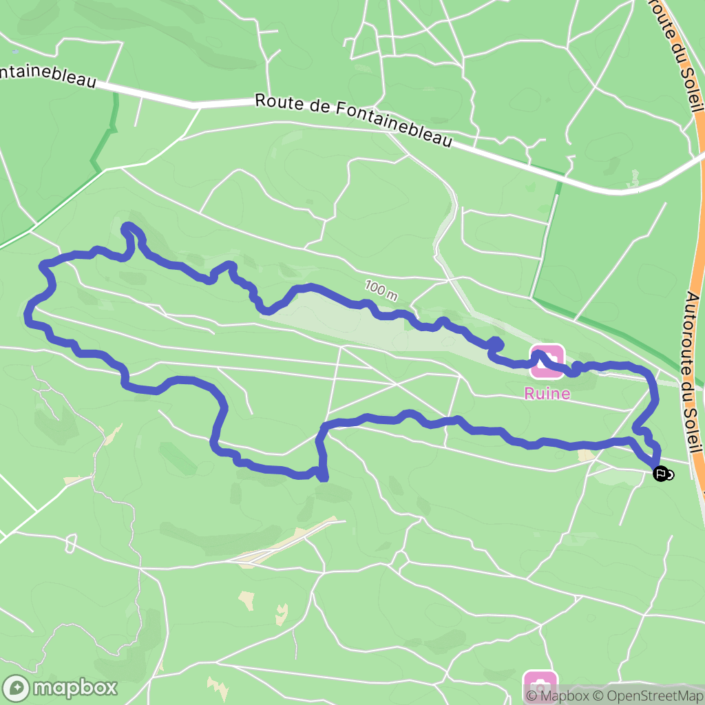 Noisy-sur-École : carte du parcours de randonnée - France