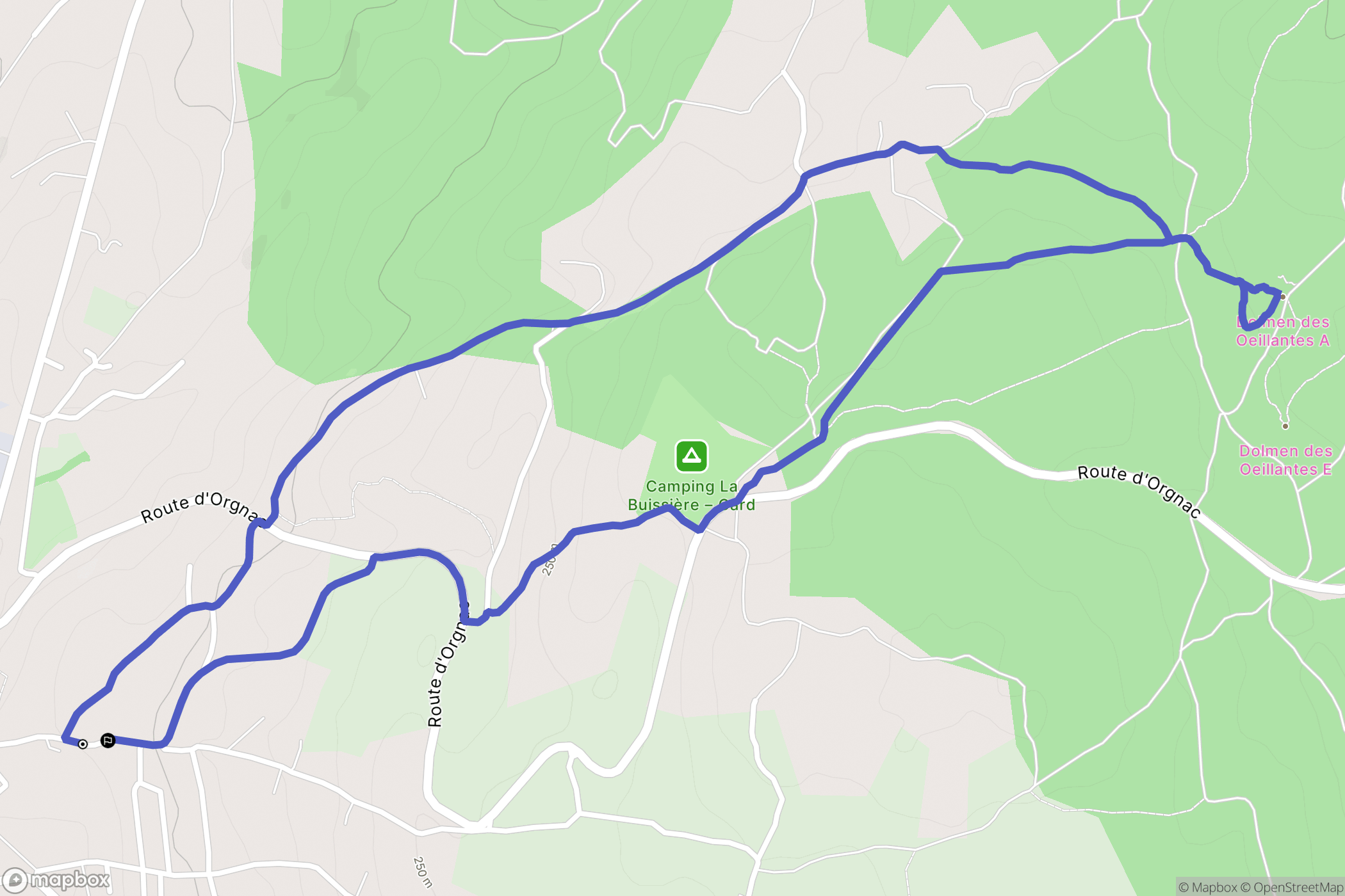 Barjac : carte du parcours de randonnée - France