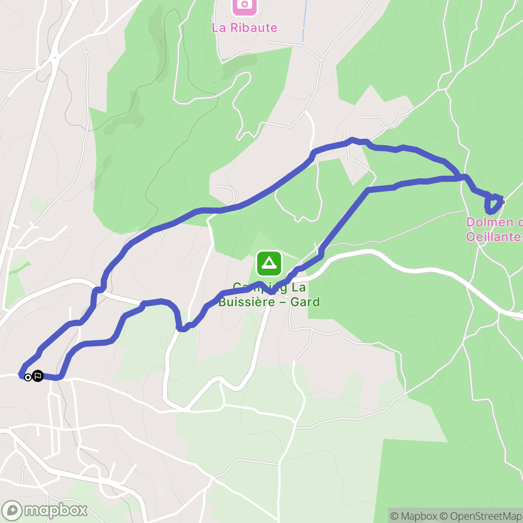 Barjac : carte du parcours de randonnée - France