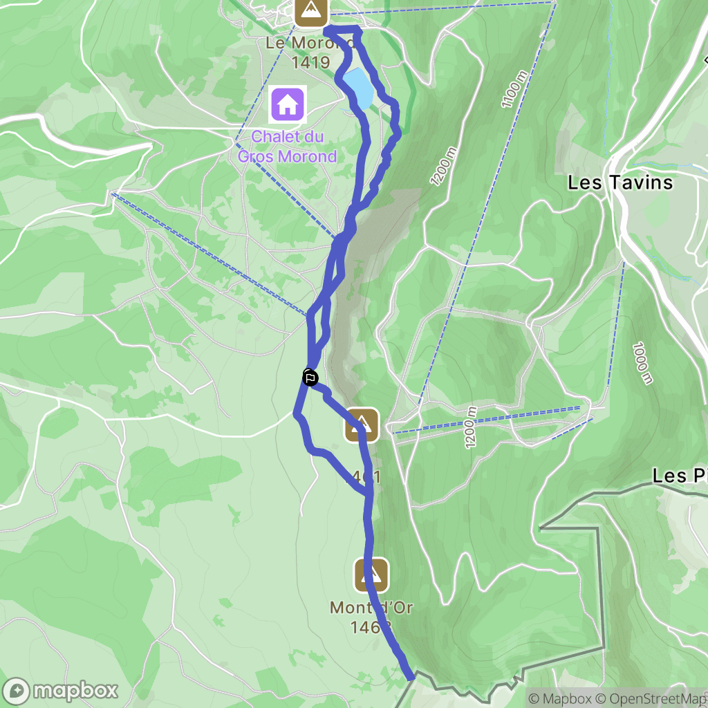 Longevilles-Mont-d'Or : carte du parcours de randonnée - France