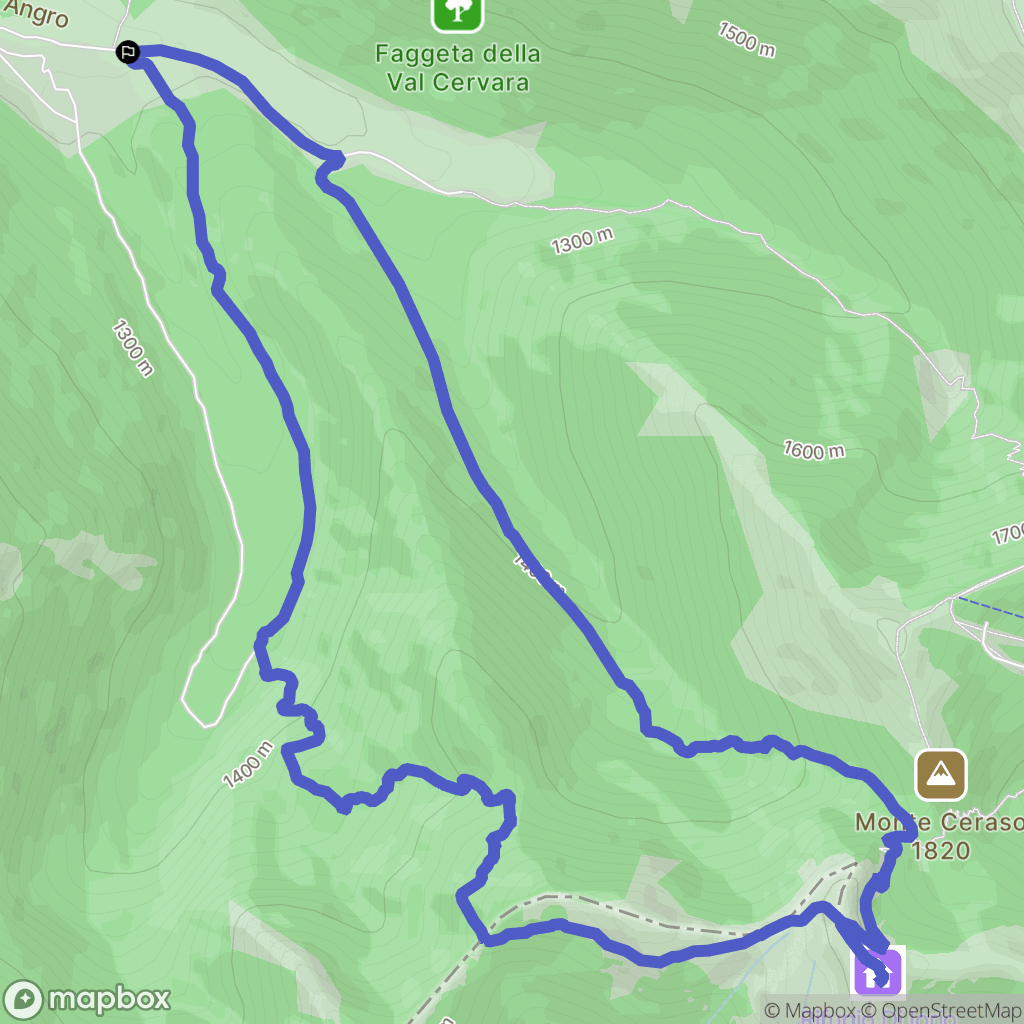  : carte du parcours de randonnée - Italy