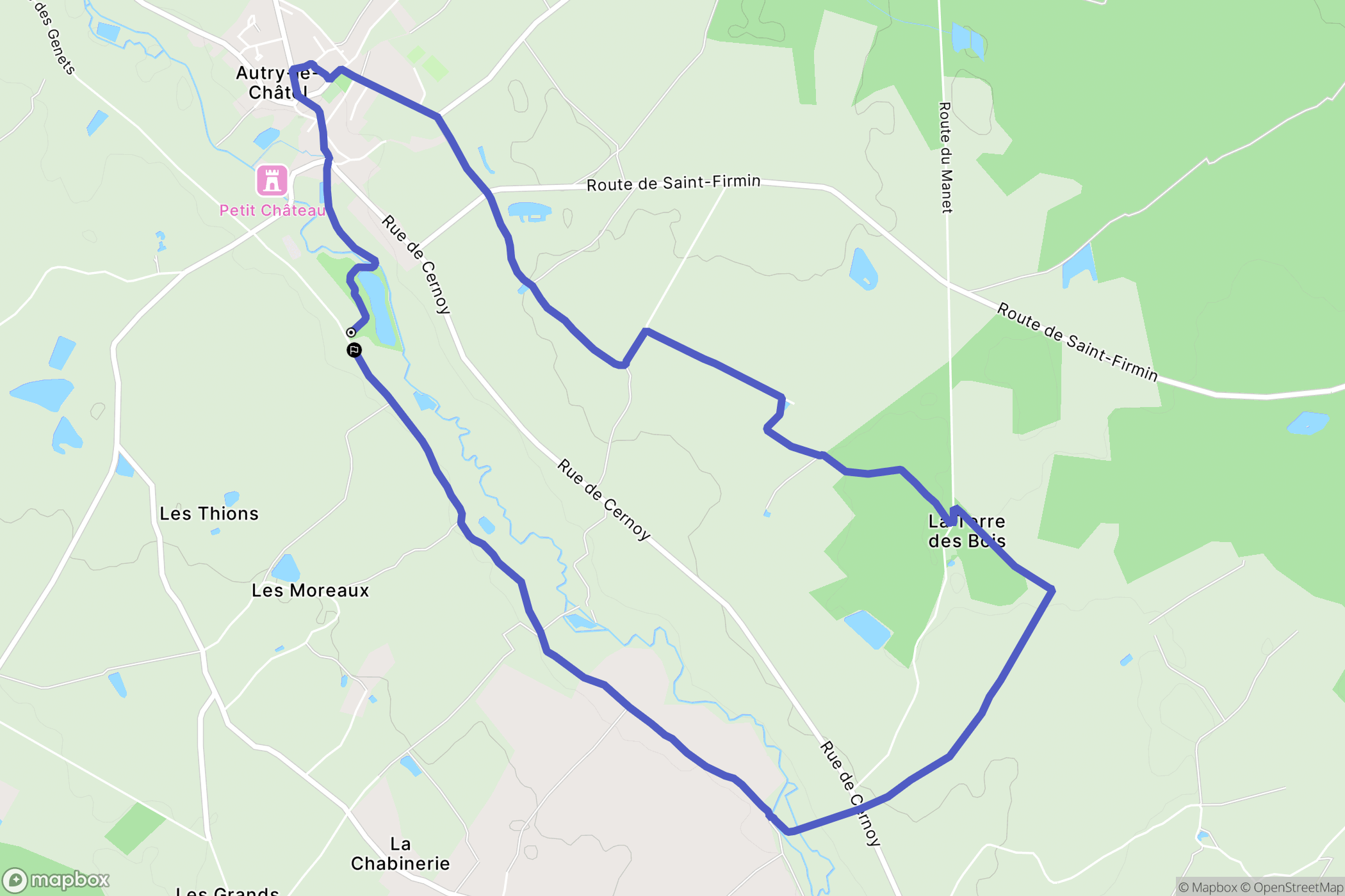 Autry-le-Châtel : carte du parcours de randonnée - France