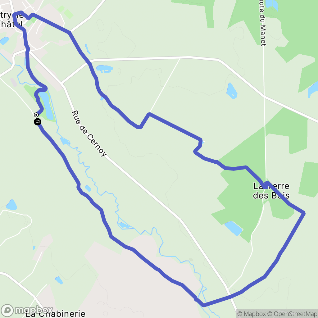 Autry-le-Châtel : carte du parcours de randonnée - France