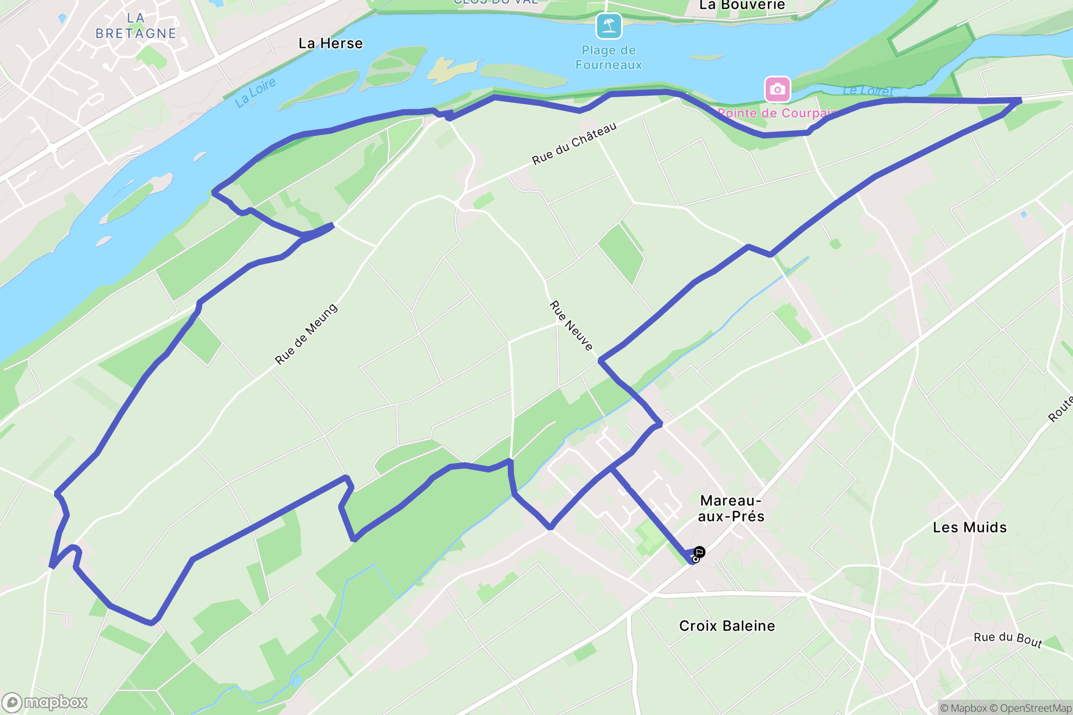 Mareaux-aux-Prés : carte du parcours de randonnée - France