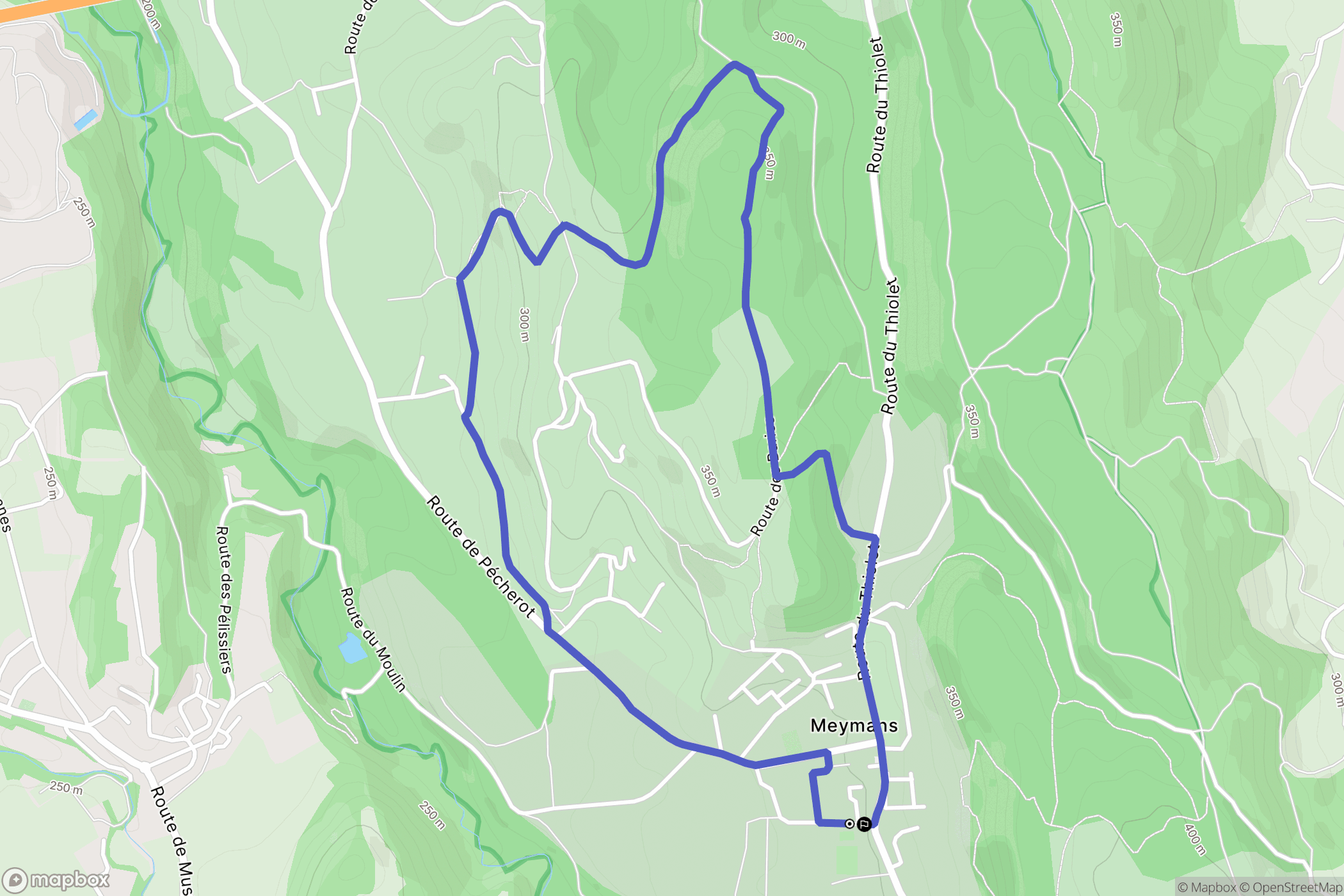 Meymans : carte du parcours de randonnée - France