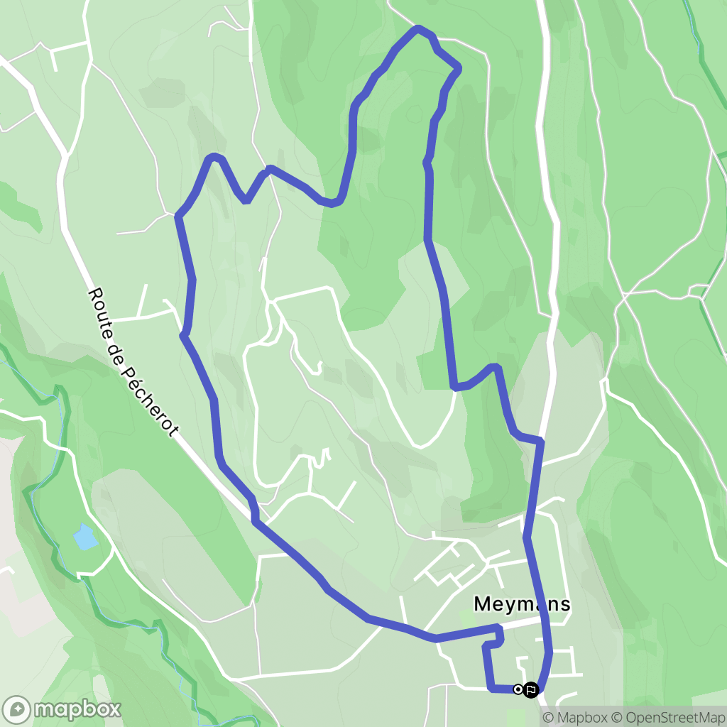 Meymans : carte du parcours de randonnée - France