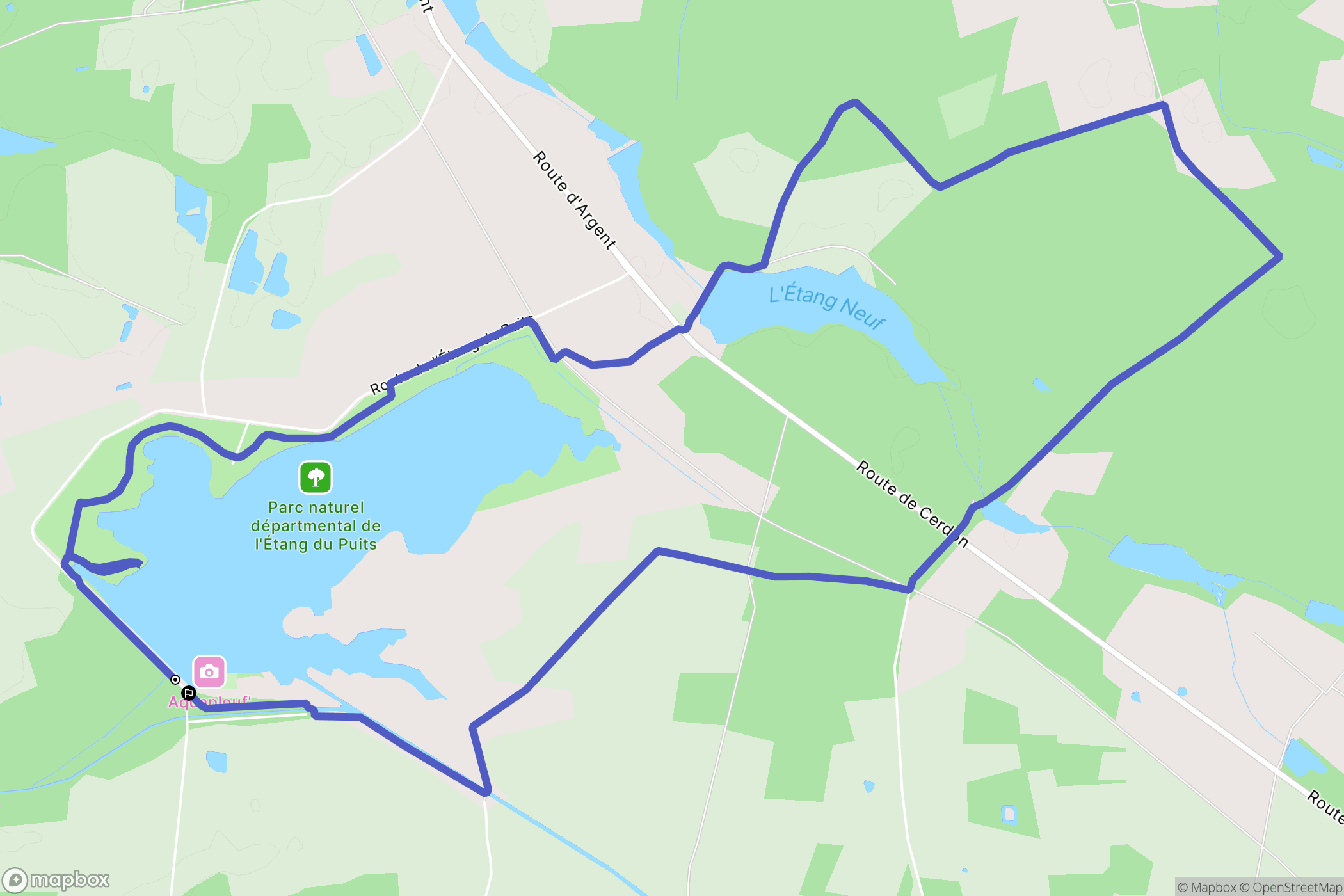 Argent-sur-Sauldre : carte du parcours de randonnée - France