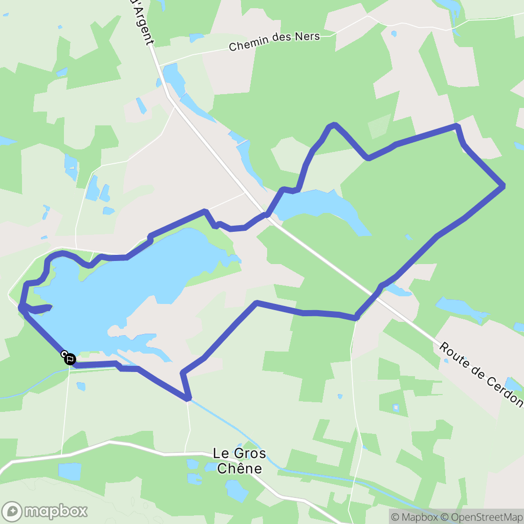 Argent-sur-Sauldre : carte du parcours de randonnée - France