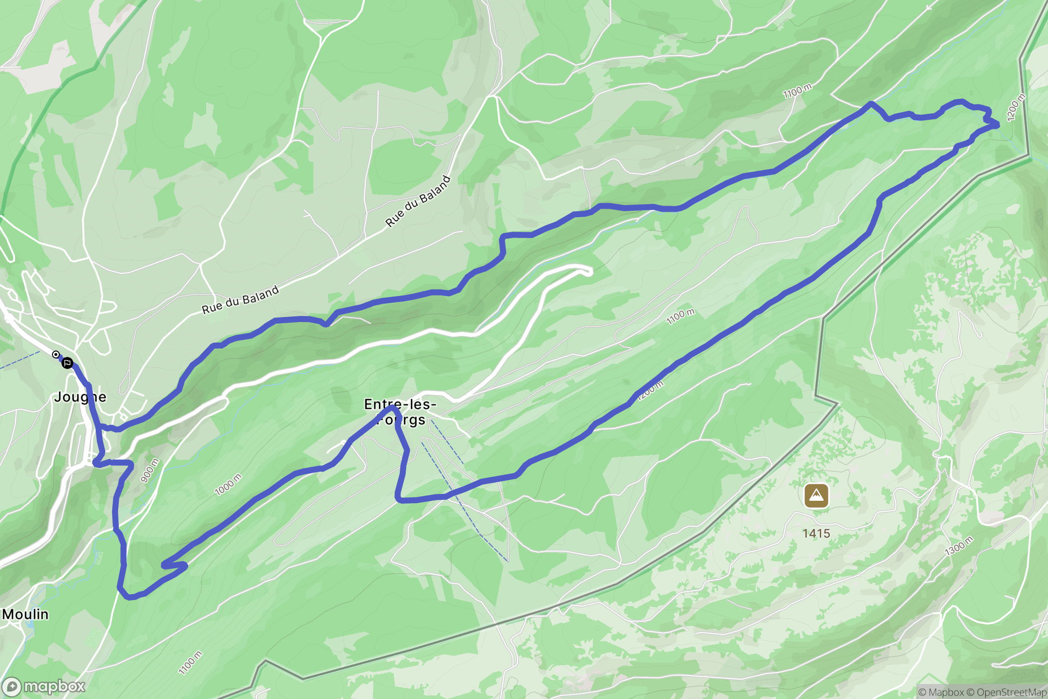 Jougne : carte du parcours de randonnée - France