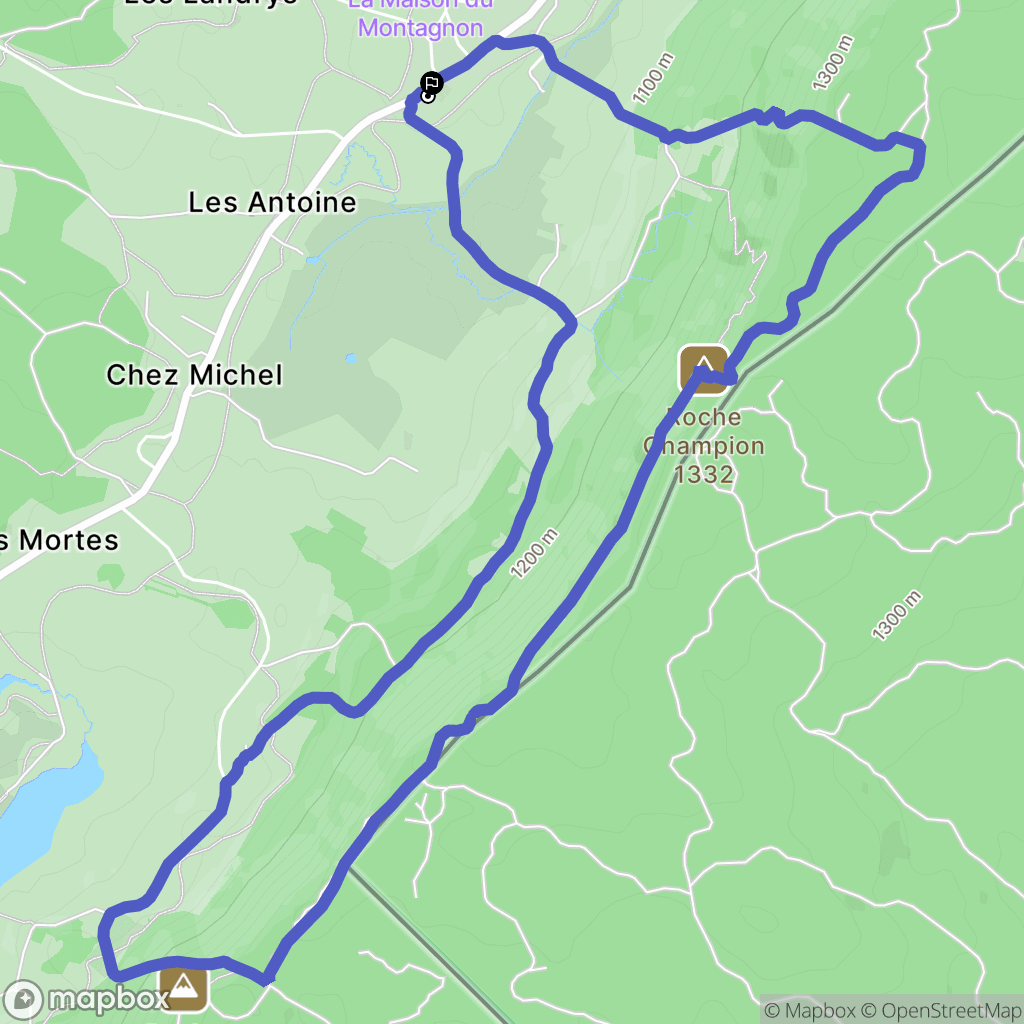 Chapelle-des-Bois : carte du parcours de randonnée - France