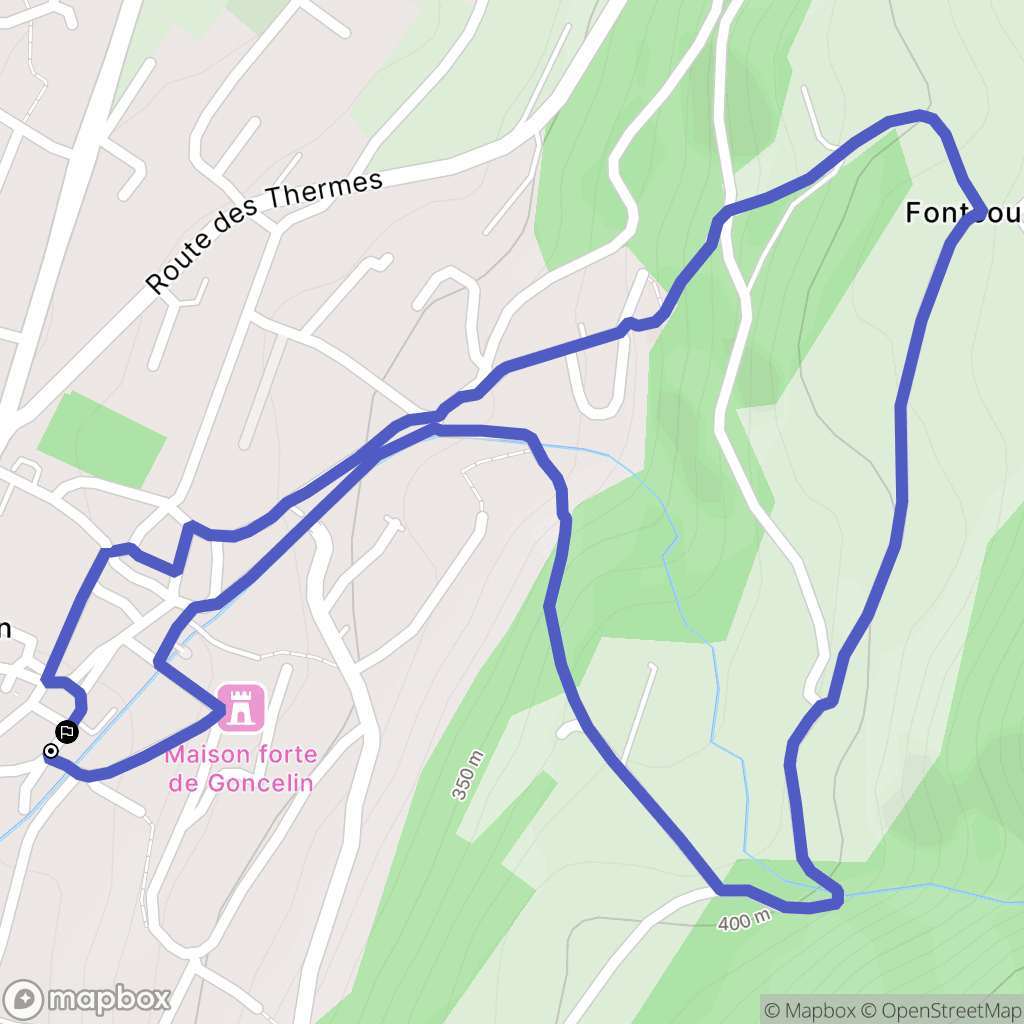 Goncelin : carte du parcours de randonnée - France