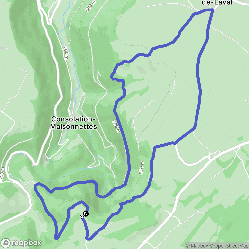 Consolation-Maisonnette : carte du parcours de randonnée - France
