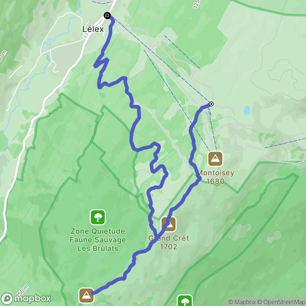 Lélex : carte du parcours de randonnée - France