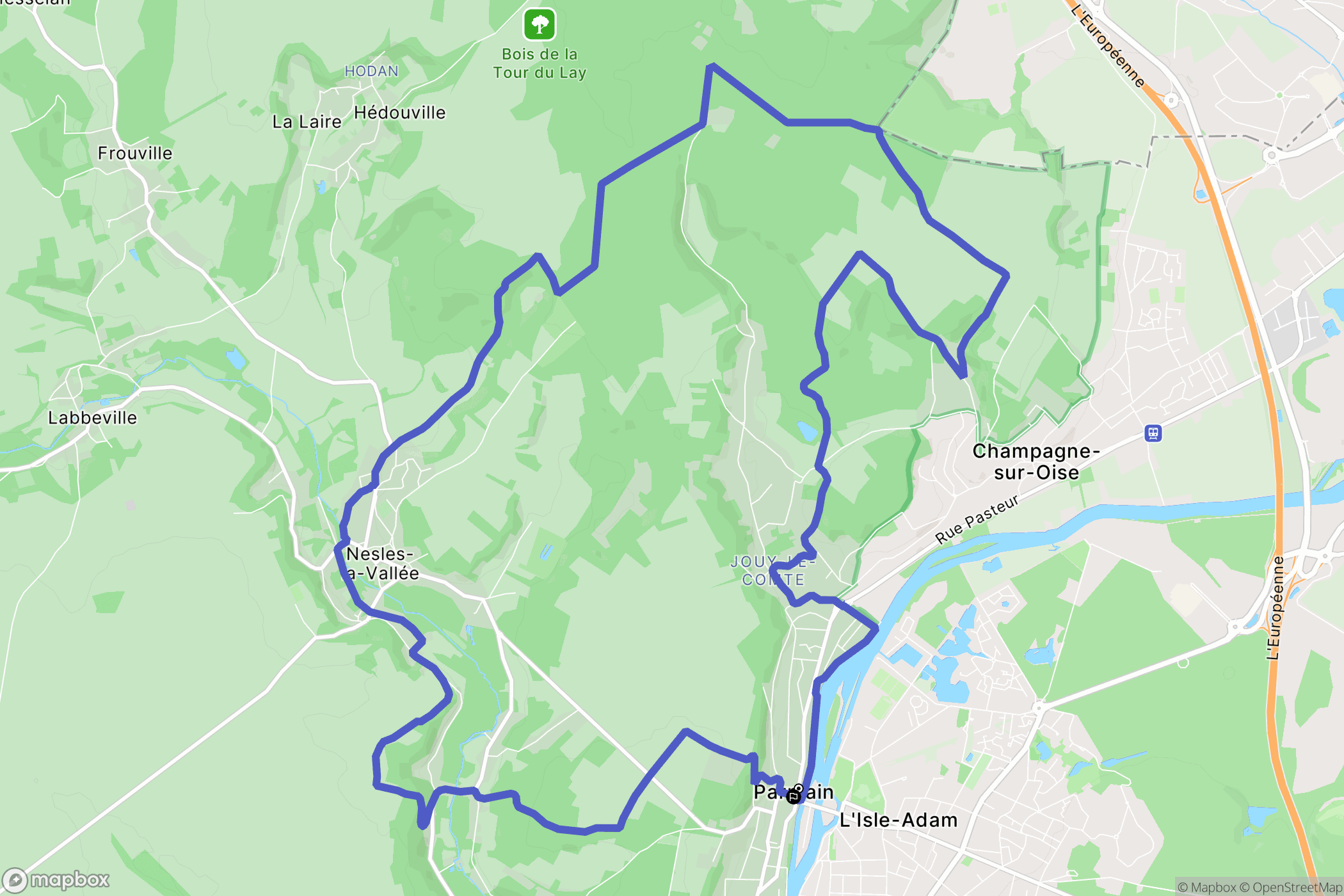 L'Isle-Adam : carte du parcours de randonnée - France