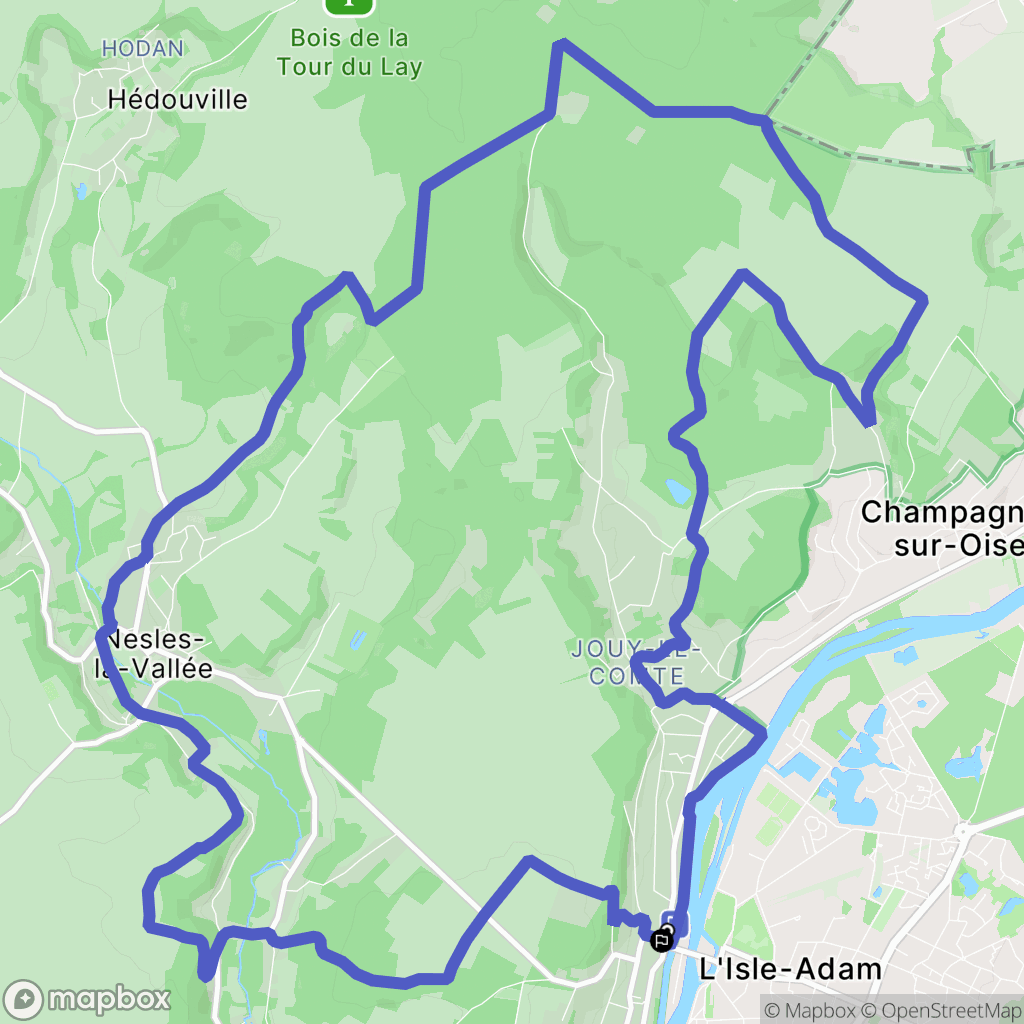 L'Isle-Adam : carte du parcours de randonnée - France