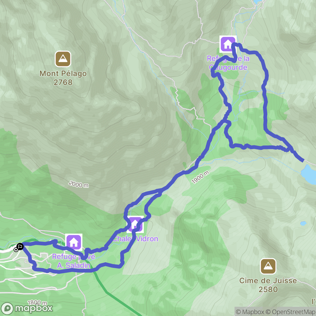 Saint-Martin-Vésubie : carte du parcours de randonnée - France