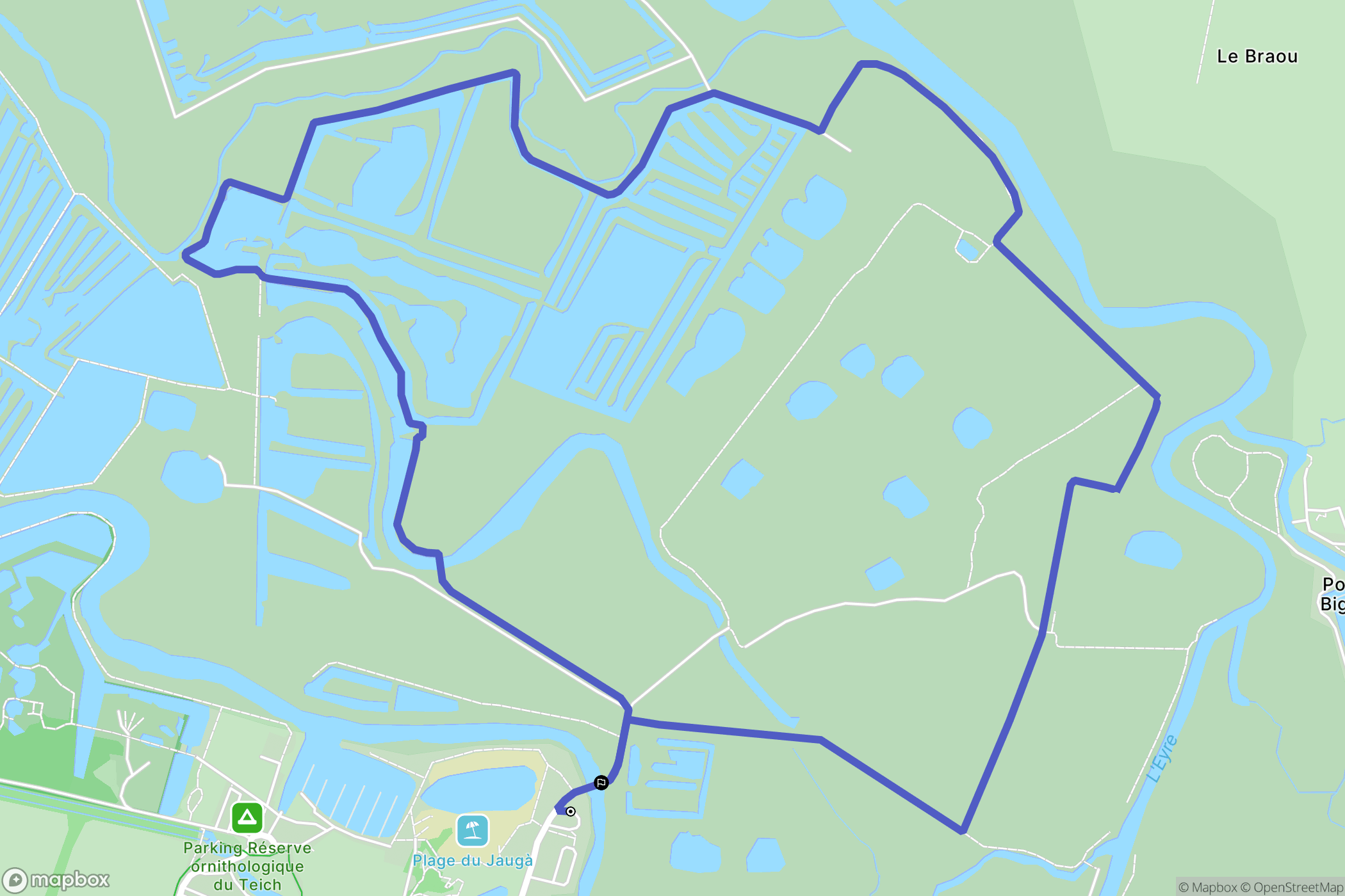 Le Teich : carte du parcours de randonnée - France