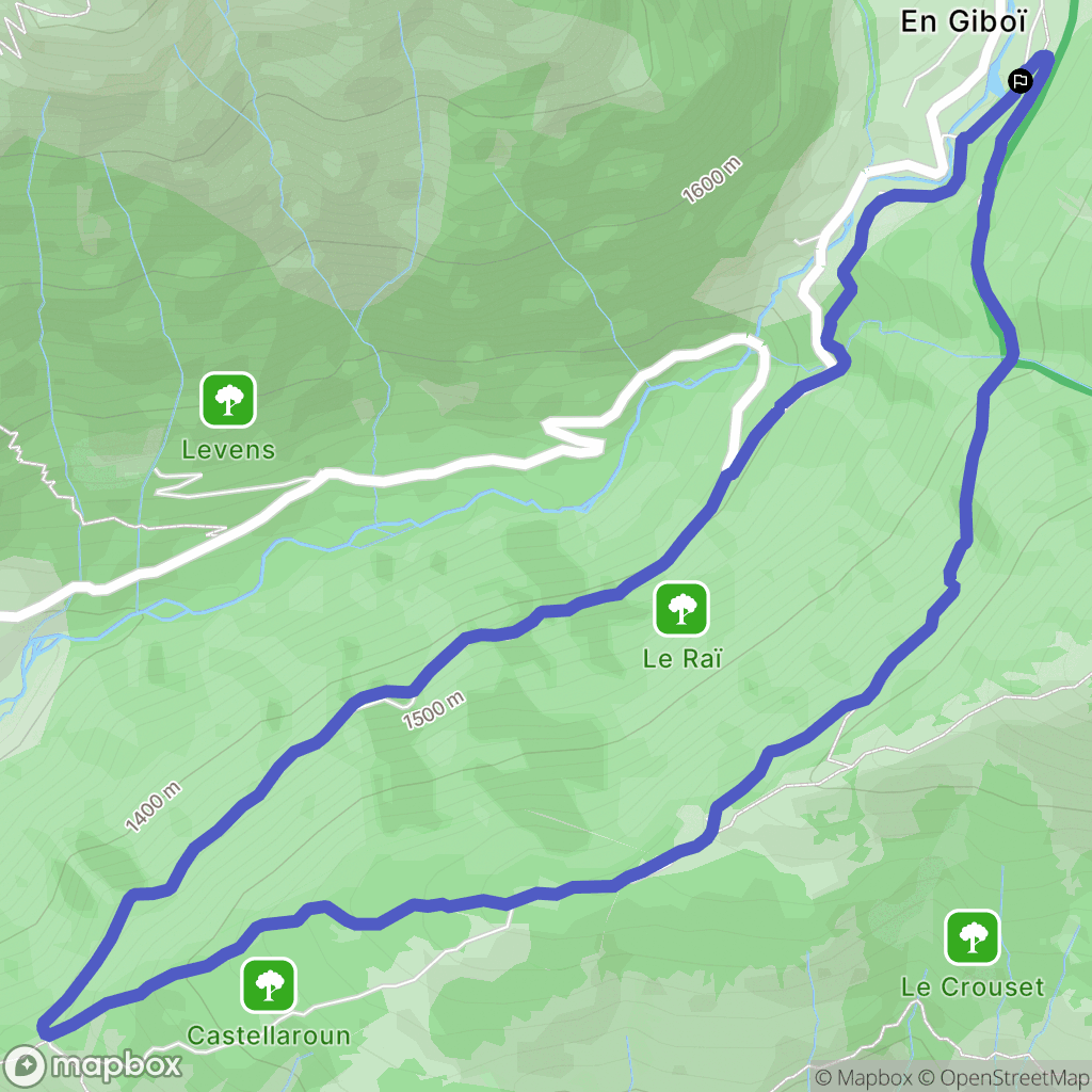 Engiboi,Saint-Grat : carte du parcours de randonnée - France
