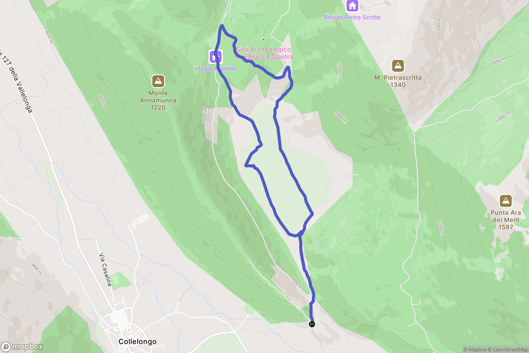  : carte du parcours de randonnée - Italy
