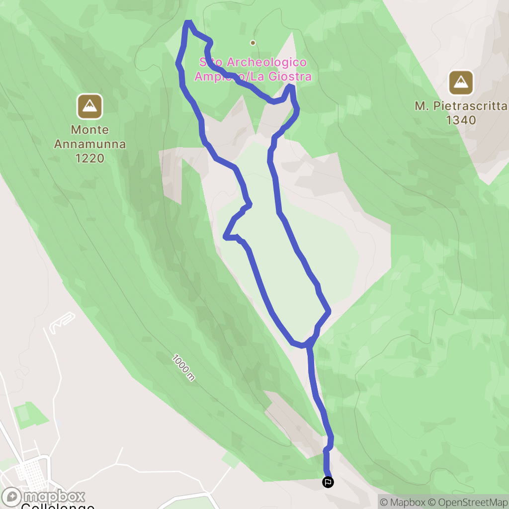  : carte du parcours de randonnée - Italy