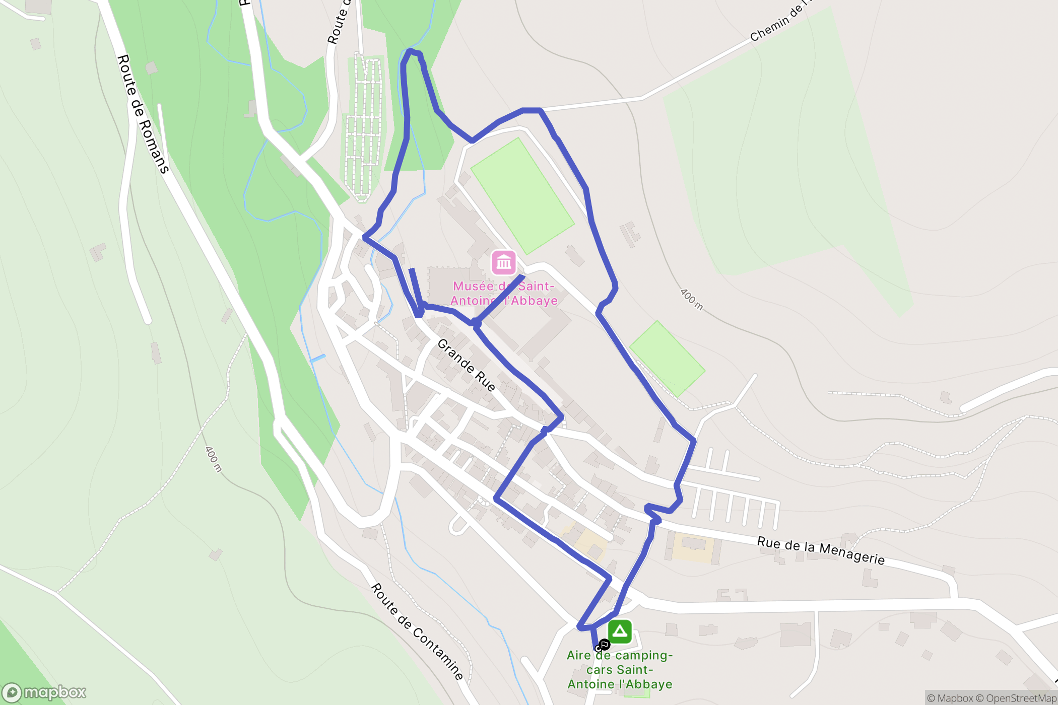 Saint-Antoine-l'Abbaye : carte du parcours de randonnée - France