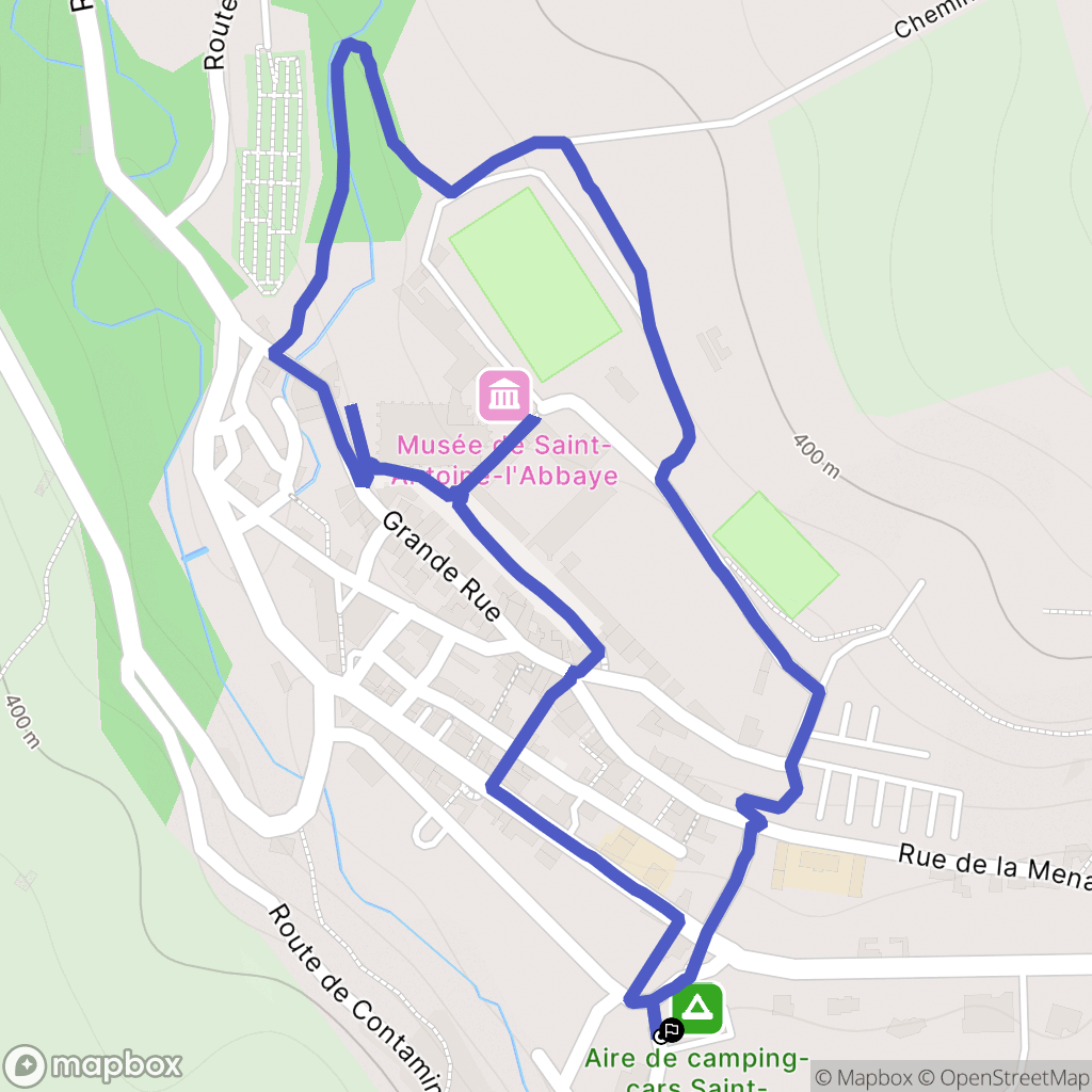 Saint-Antoine-l'Abbaye : carte du parcours de randonnée - France