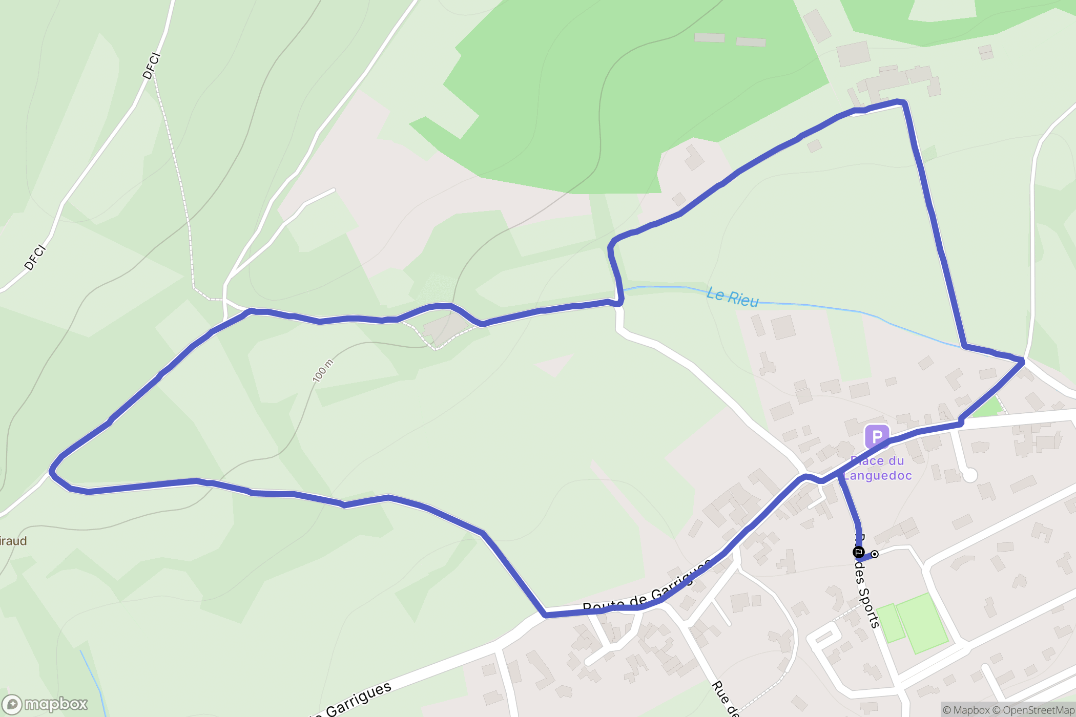 Aspères : carte du parcours de randonnée - France