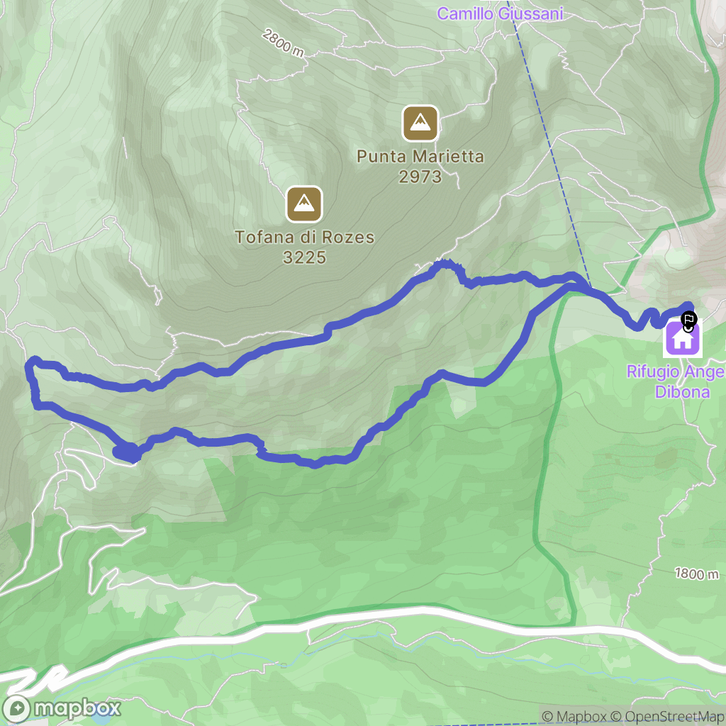 Cortina d'Ampezzo : carte du parcours de randonnée - Italy