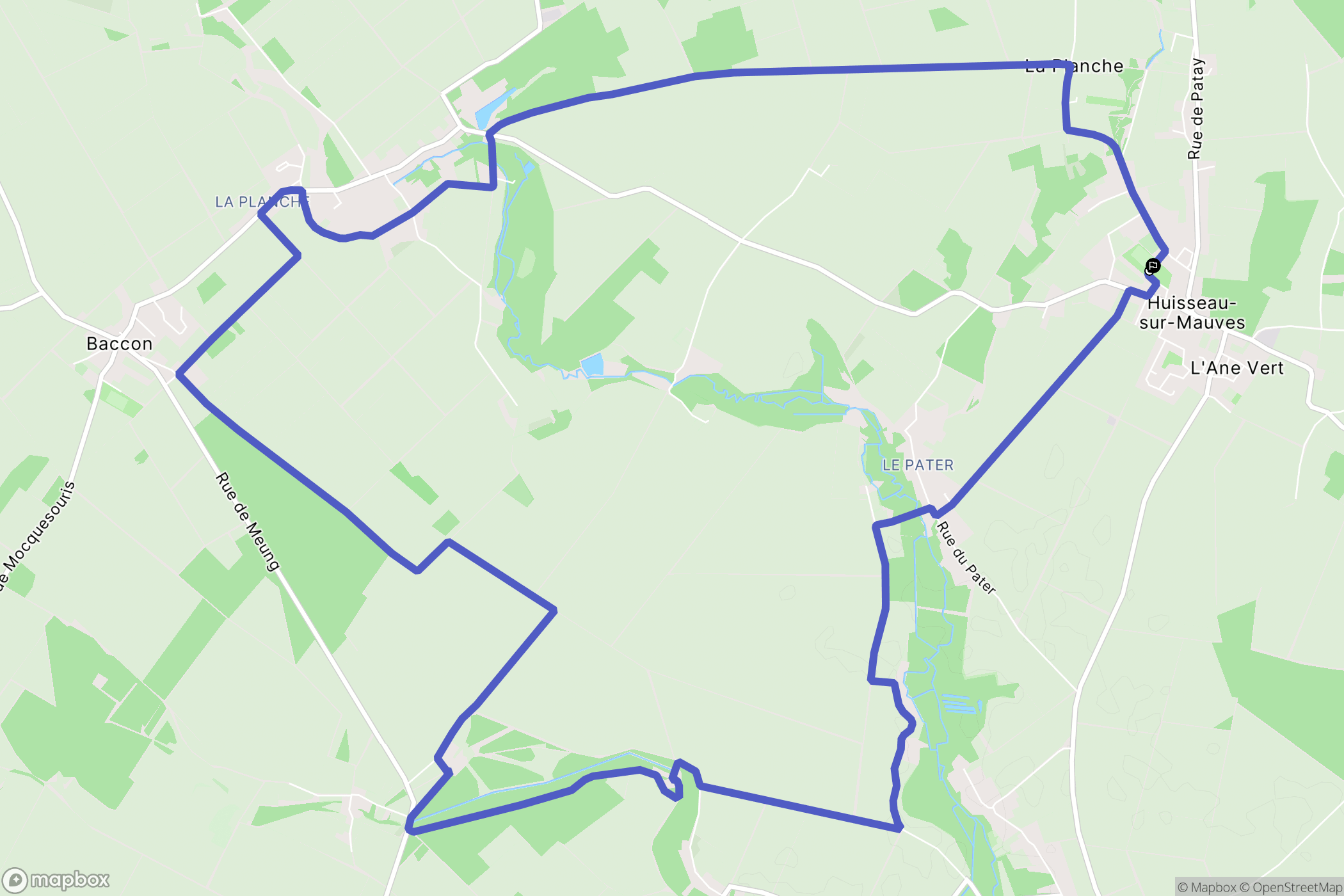 Huisseau-sur-Mauves : carte du parcours de randonnée - France