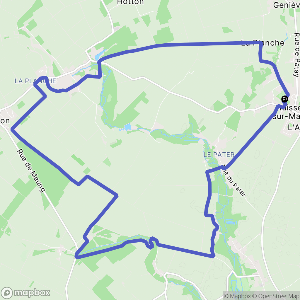 Huisseau-sur-Mauves : carte du parcours de randonnée - France