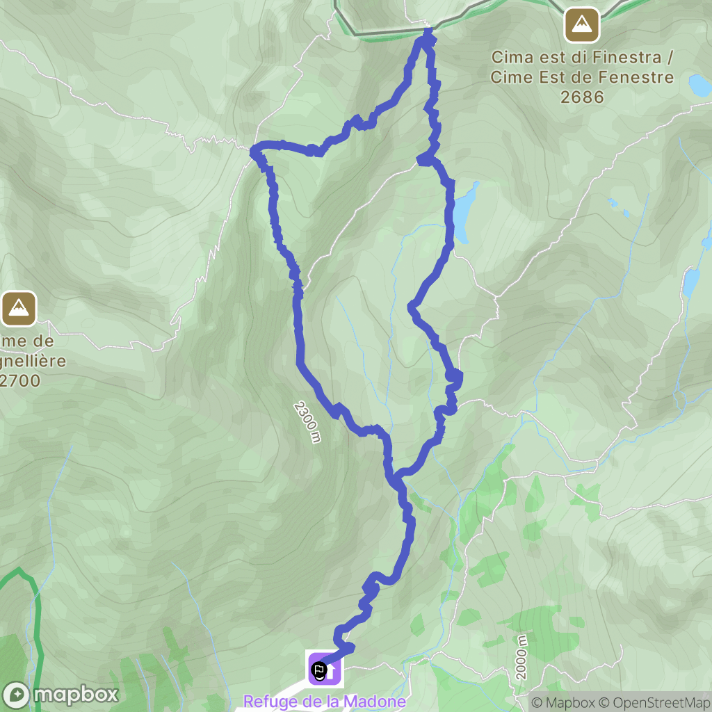 Saint-Martin de Vésubie : carte du parcours de randonnée - France