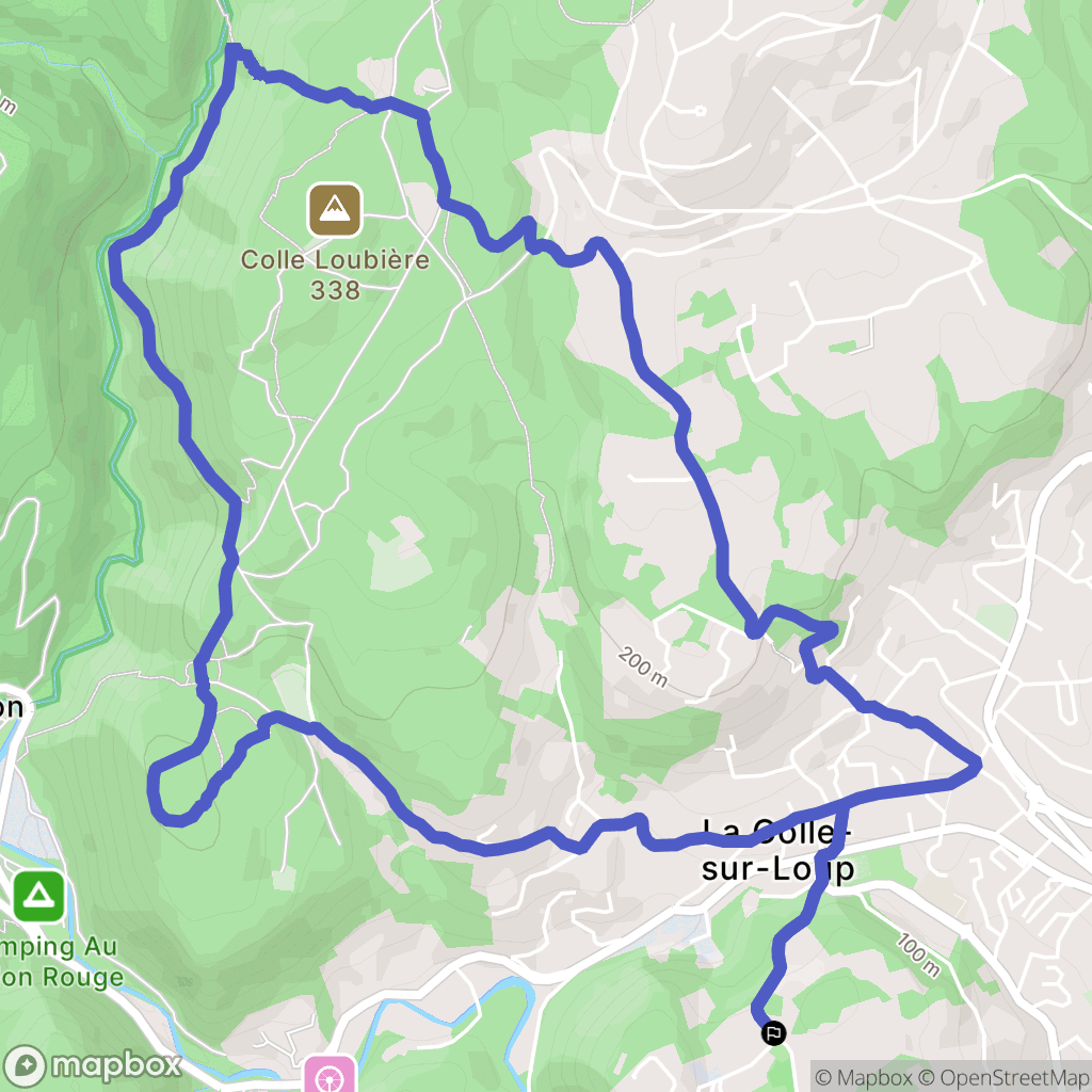 La Colle-sur-Loup : carte du parcours de randonnée - France