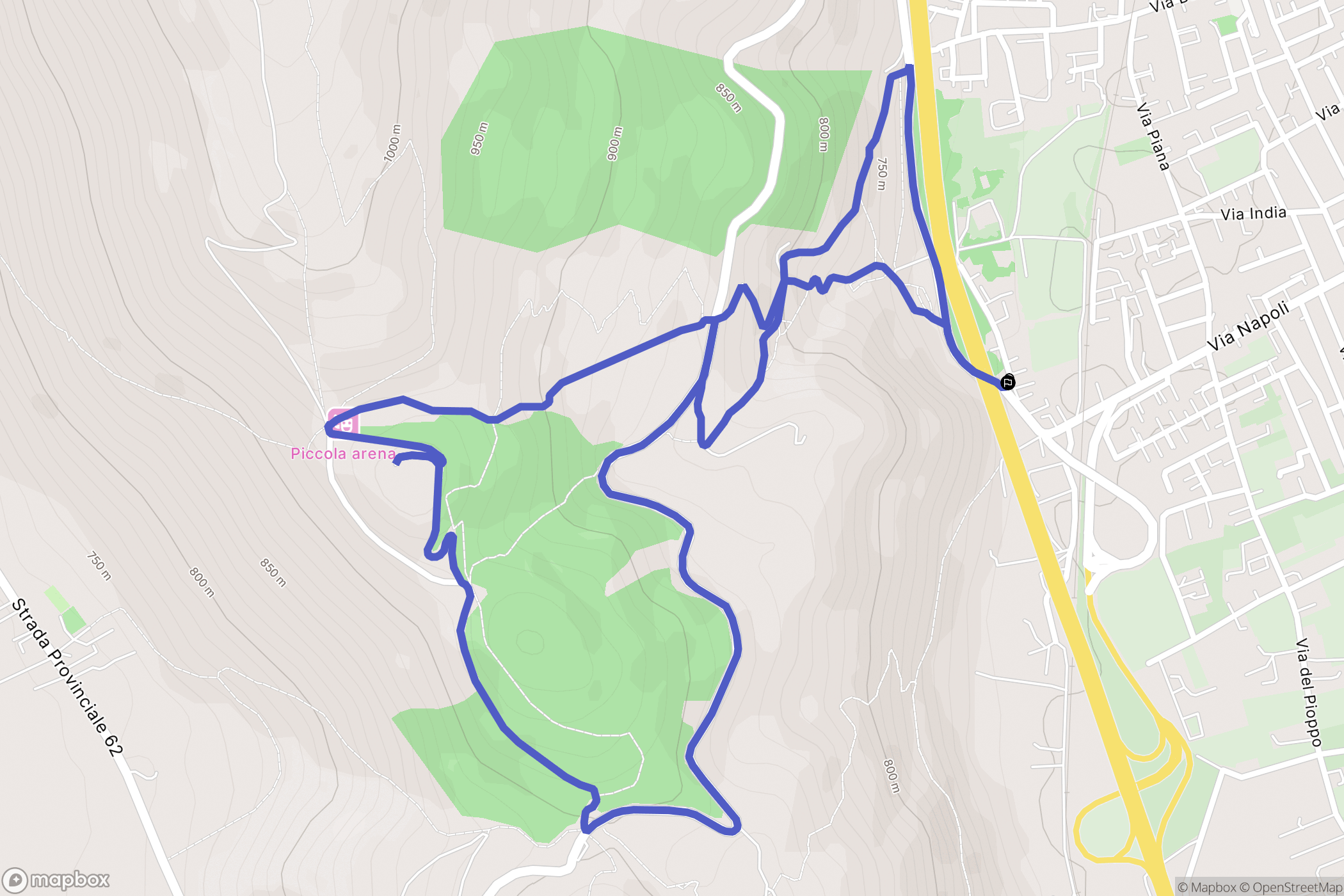 Avezzano : carte du parcours de randonnée - Italy