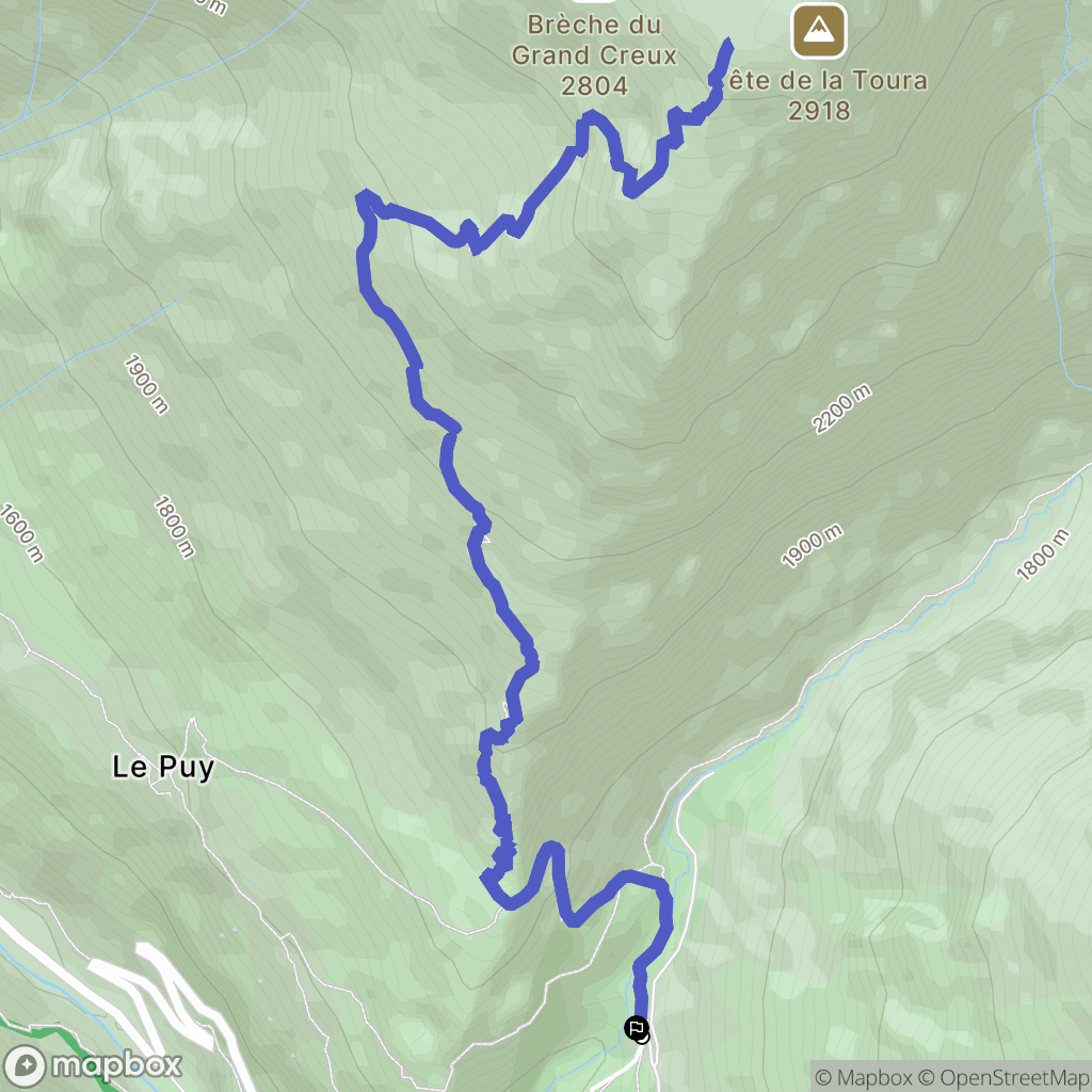 Saint-Christophe-en-Oisans : carte du parcours de randonnée - France
